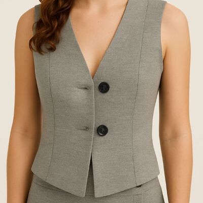 Gray Sleeveless Vest - Originality and elegance