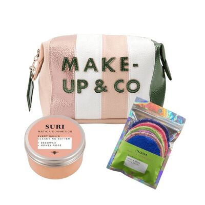 Set desmaquillante de cosmética natural con neceser