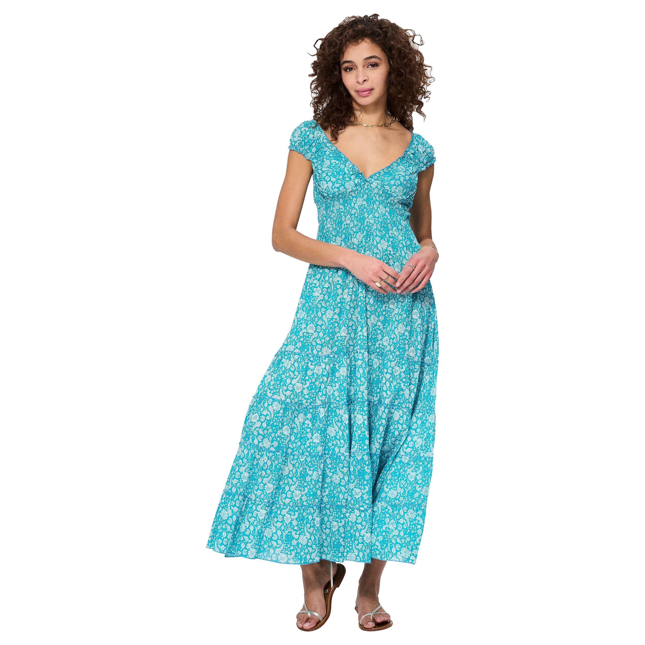 ROBE ETE LONGUE MANCHES COURTES MAXI8043A