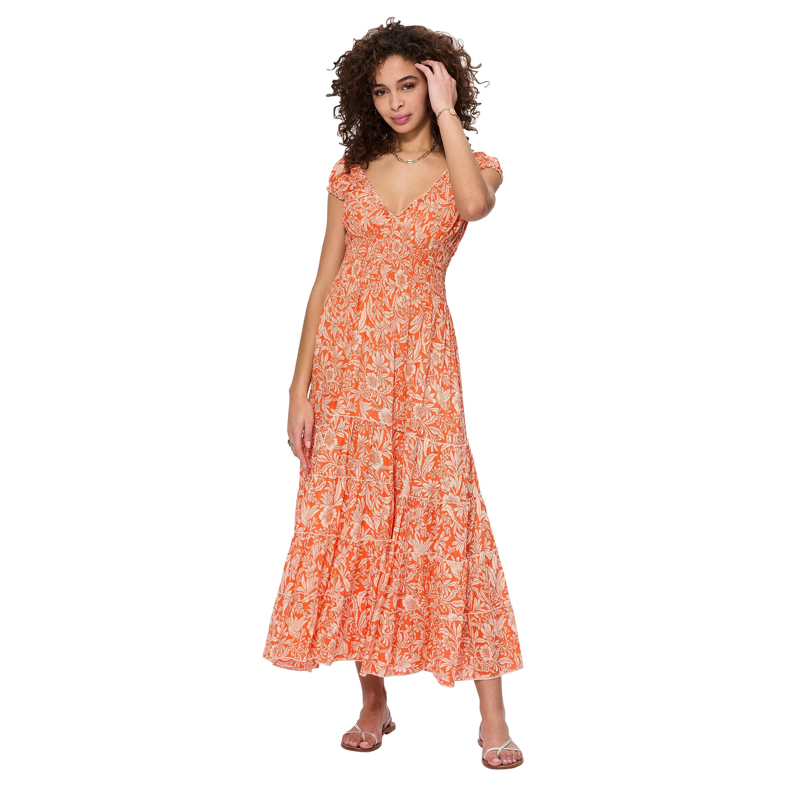 ROBE ETE LONGUE MANCHES COURTES MAXI8043C