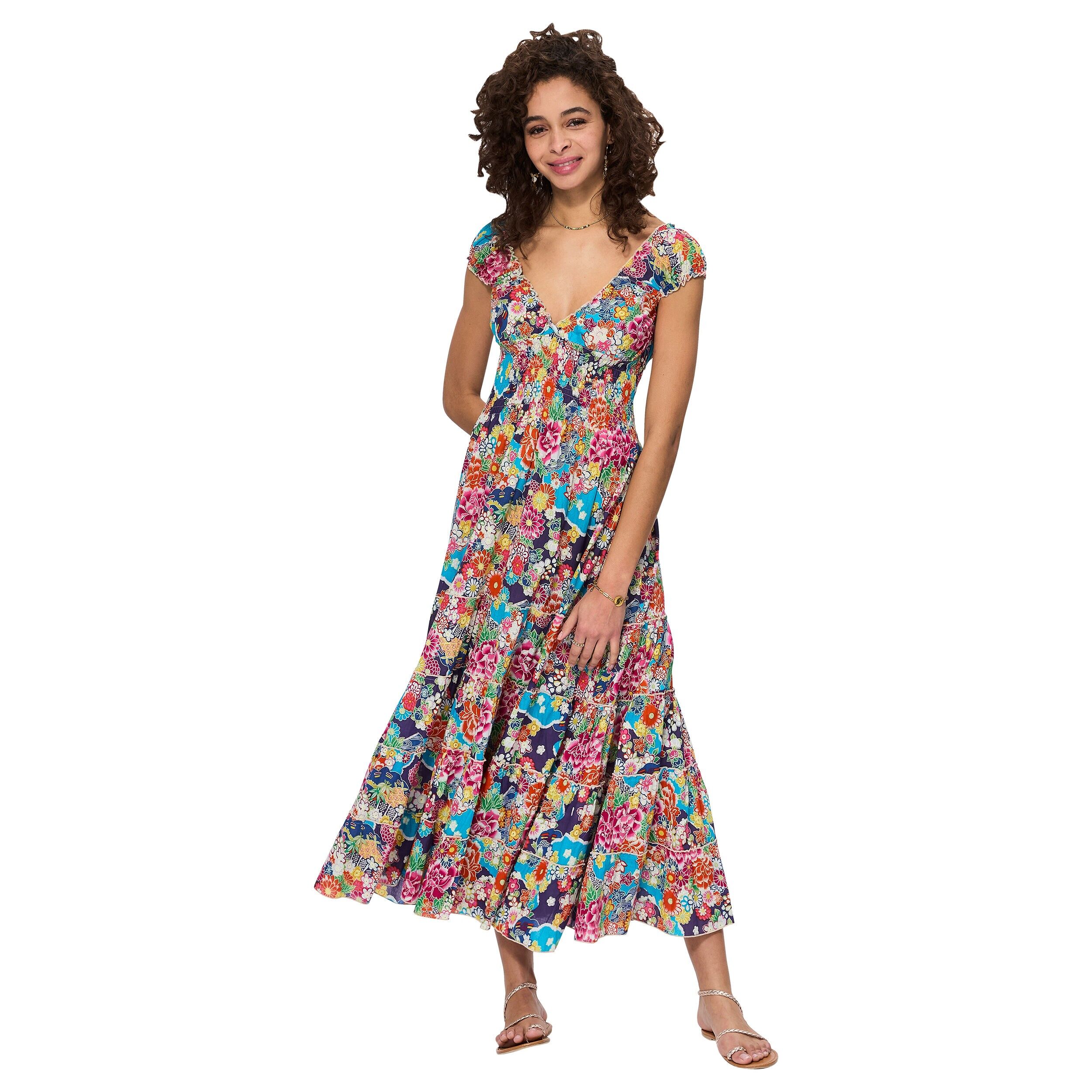 ABITO LUNGO ESTIVO MANICHE CORTE MAXI8043G