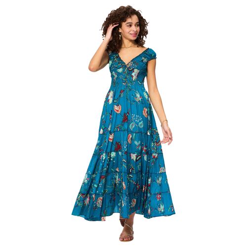 ROBE ETE LONGUE MANCHES COURTES MAXI8043I