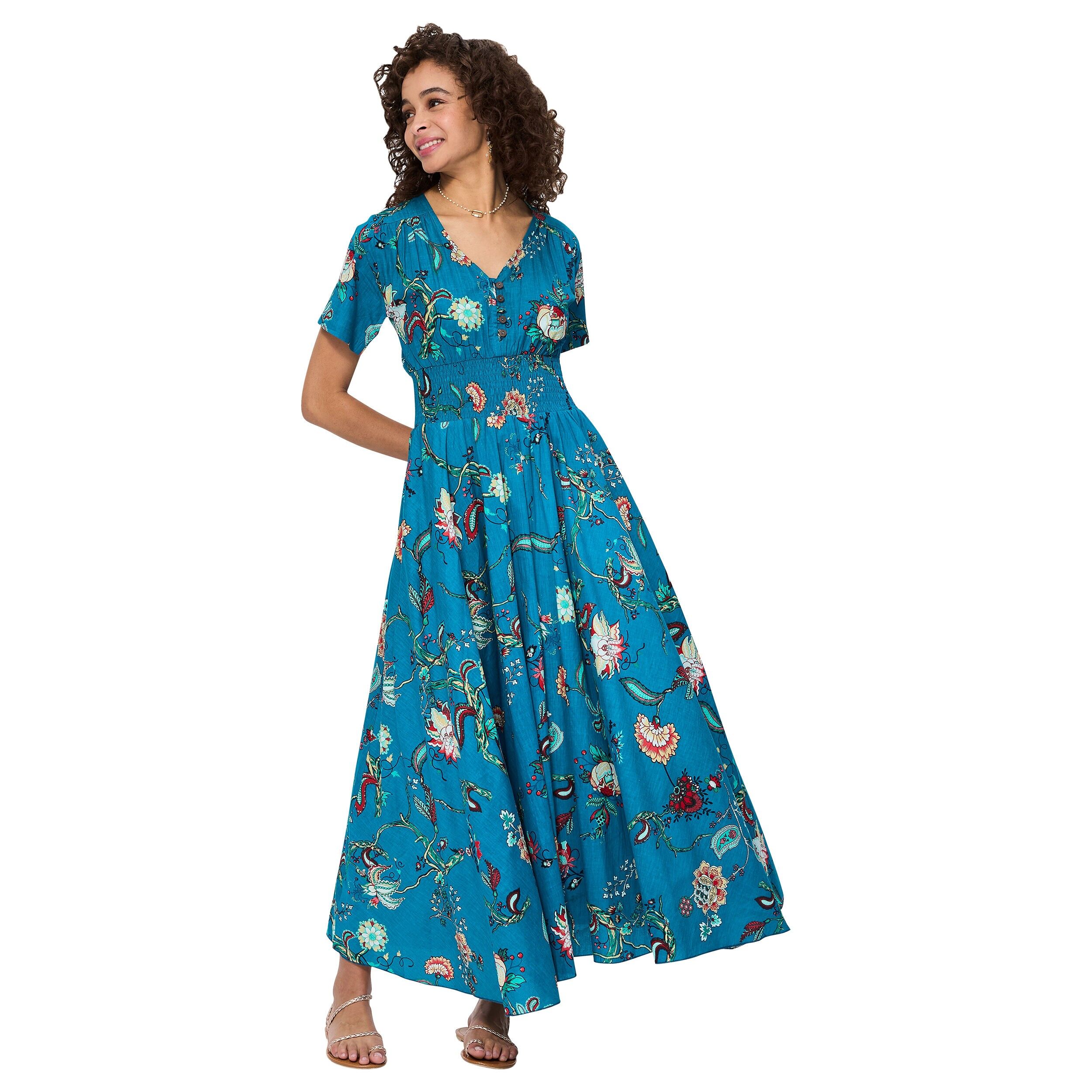 ROBE ETE LONGUE MANCHES COURTES MAXI8044B