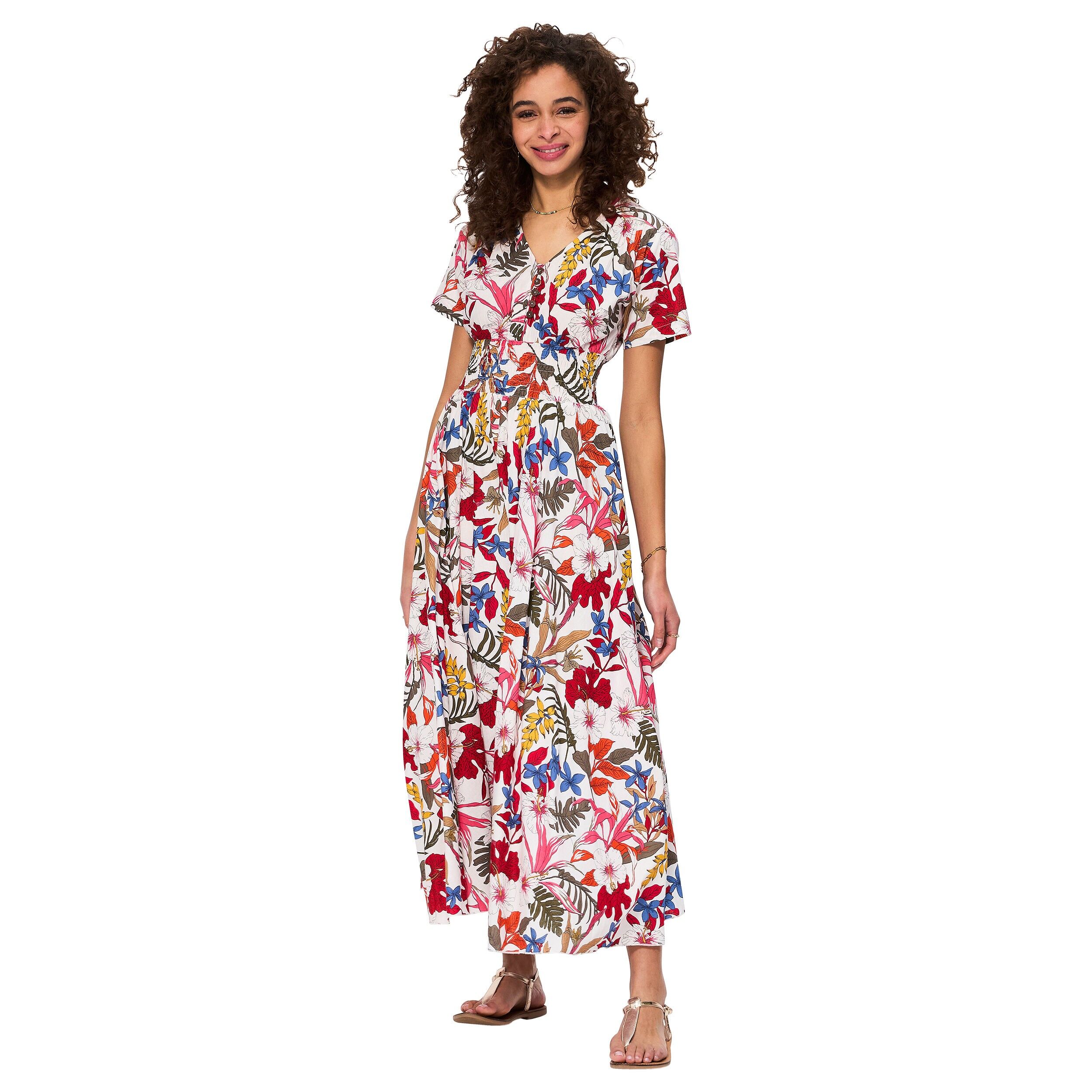 ROBE ETE LONGUE MANCHES COURTES MAXI8044D