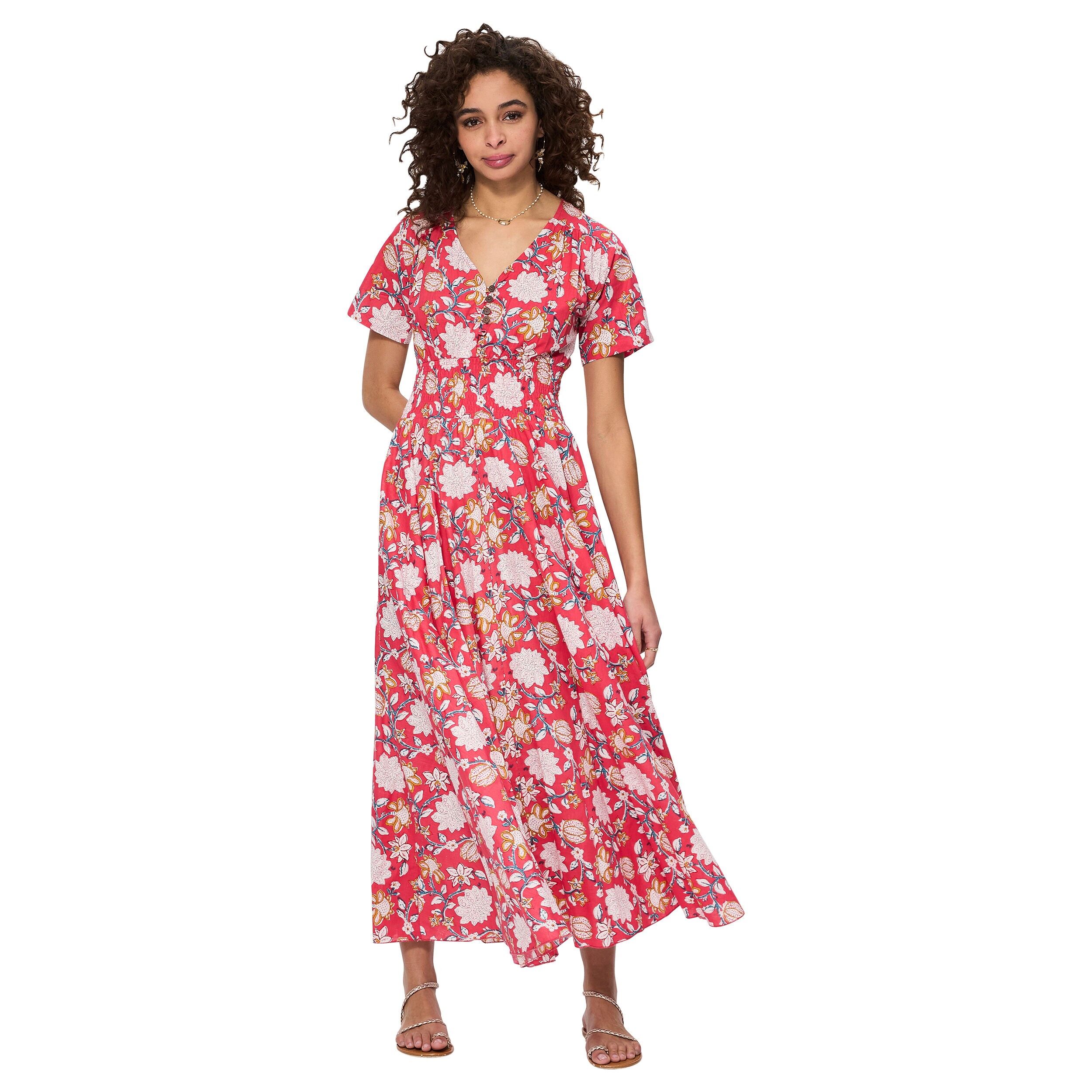 ROBE ETE LONGUE MANCHES COURTES MAXI8044E