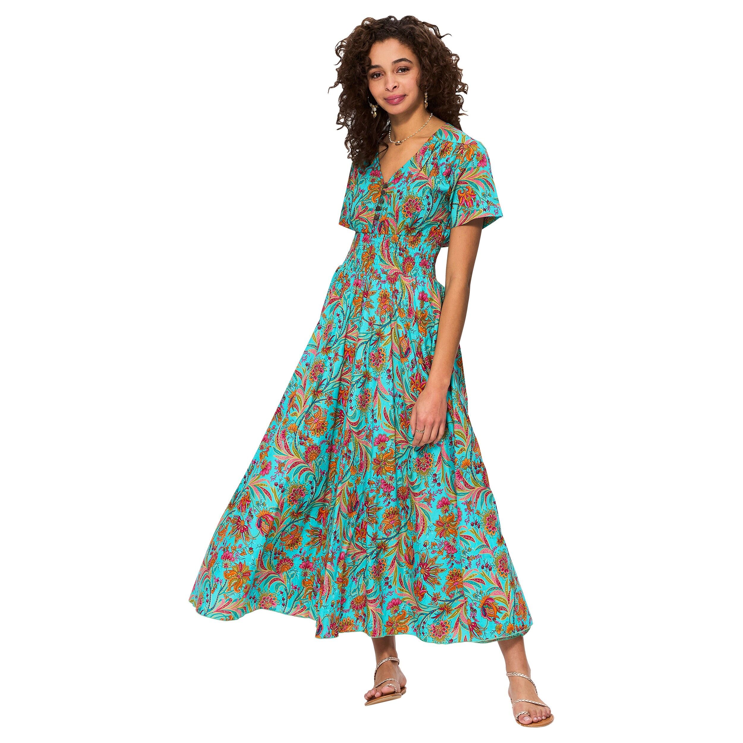 ROBE ETE LONGUE MANCHES COURTES MAXI8044H