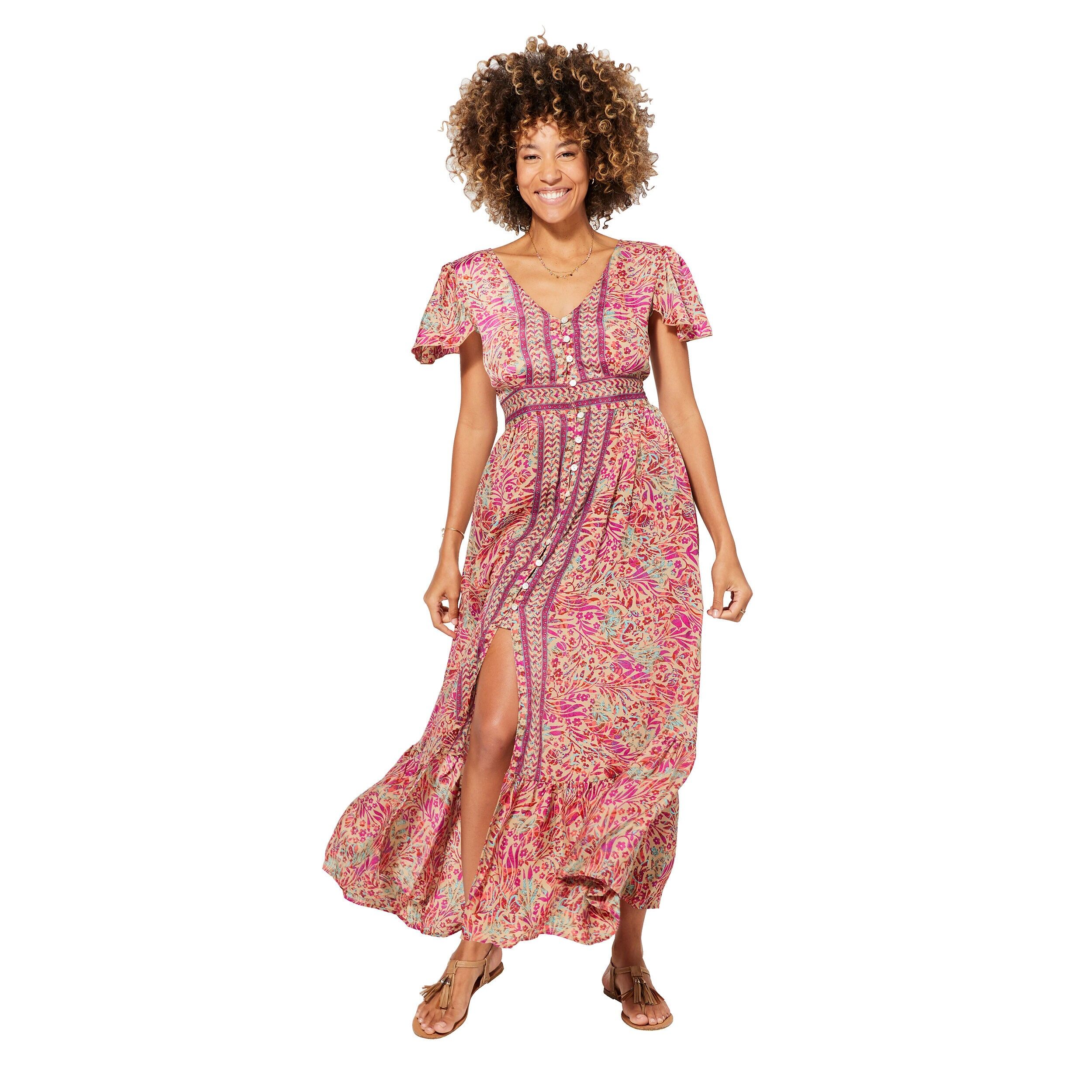 ROBE ETE LONGUE MANCHES COURTES MCMAXI0624B