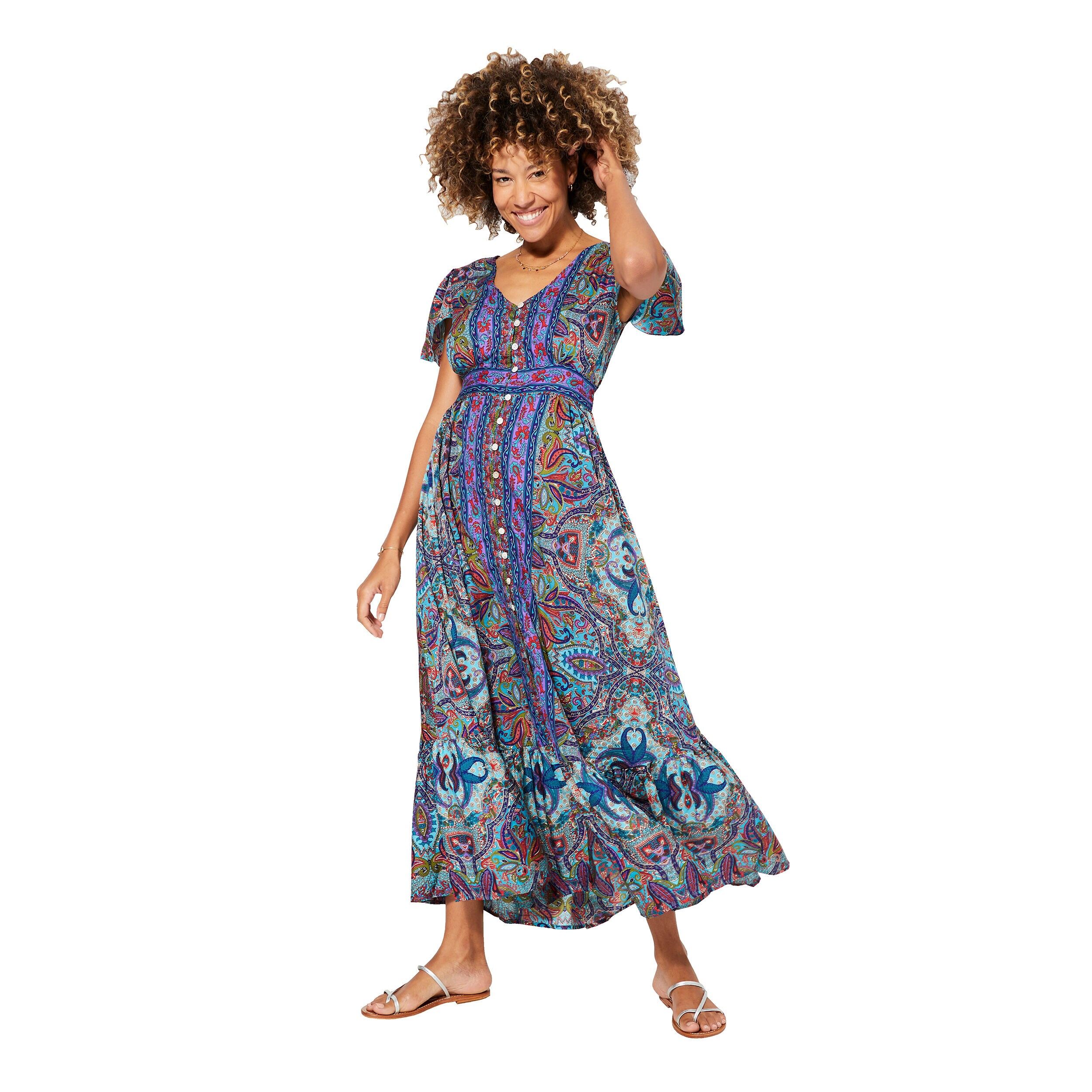 ROBE ETE LONGUE MANCHES COURTES MCMAXI0624F