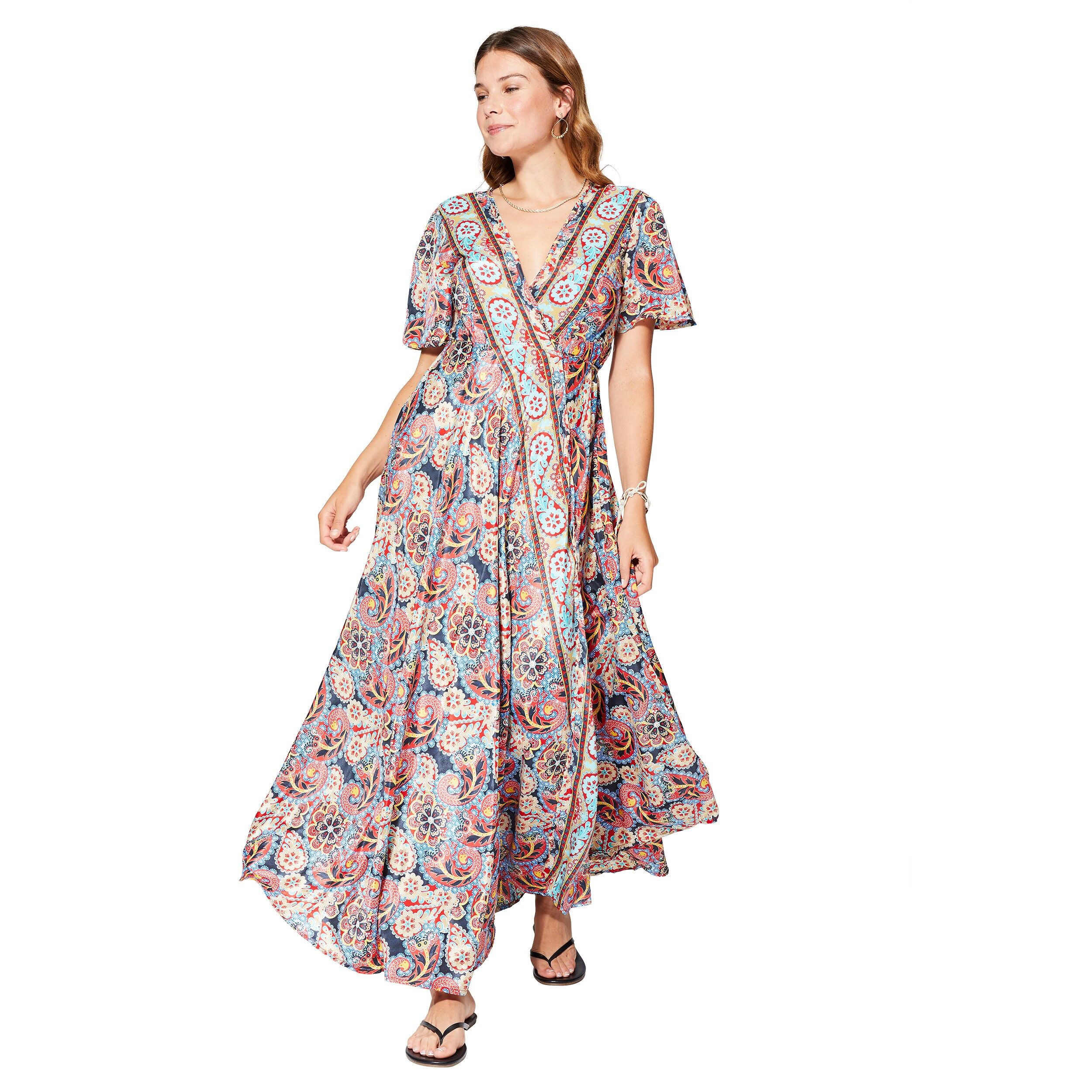 ROBE ETE LONGUE MANCHES COURTES MCMAXI0656M