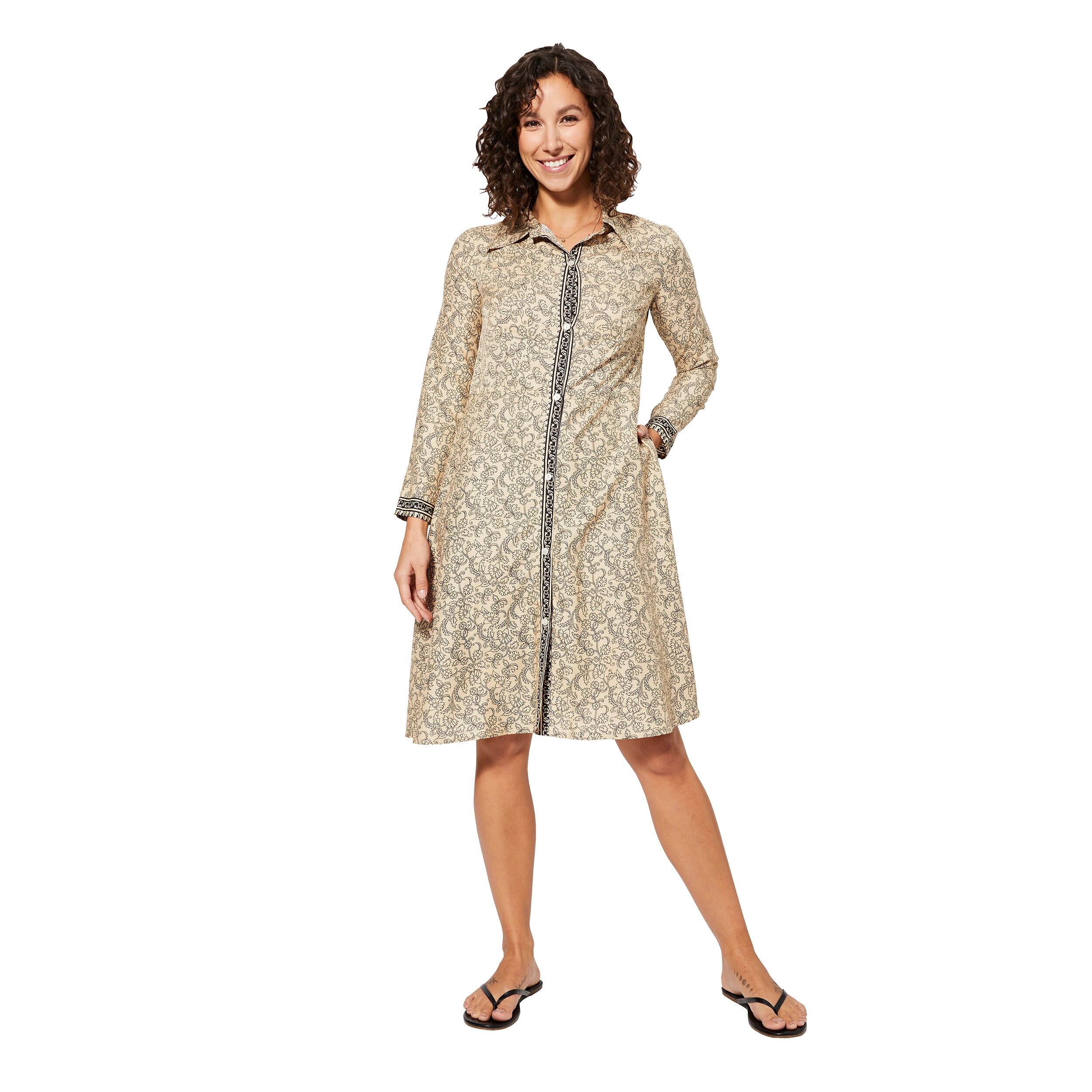 Abito estivo corto con maniche lunghe MCRO0146C