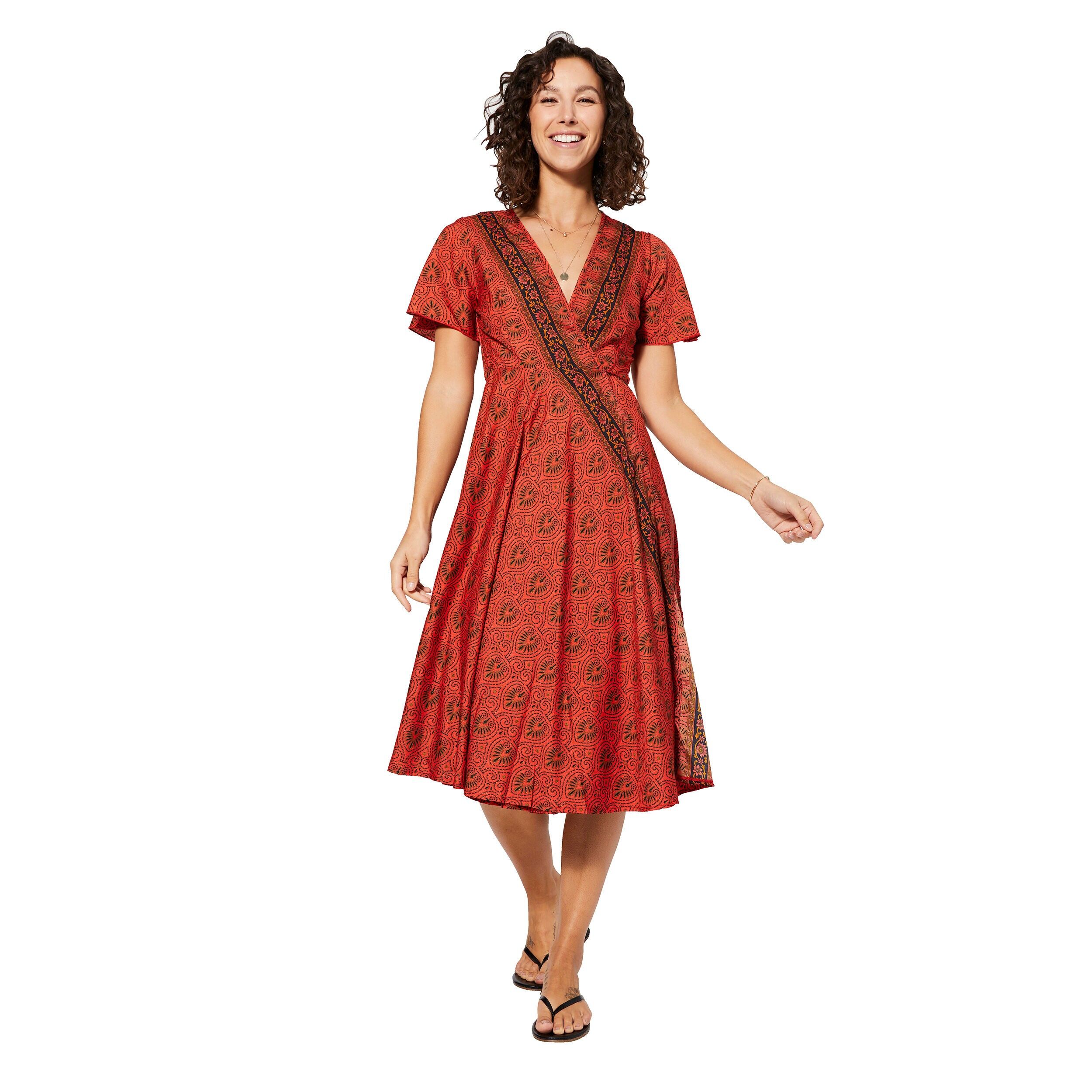 ROBE ETE MI-LONGUE MANCHES COURTES MCRO0618L