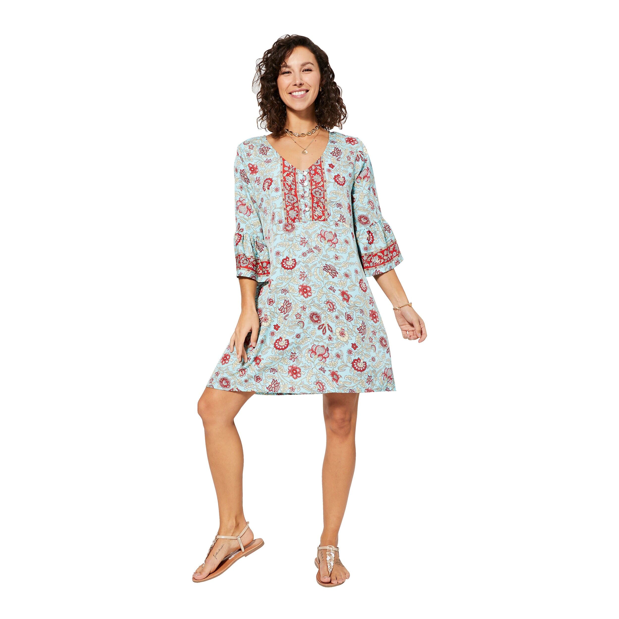 Abito estivo corto con maniche a 3/4 MCRO0620E