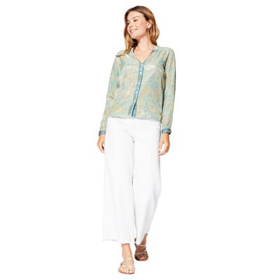BLUSA CLÁSICA DE VERANO DE MANGA LARGA MCTOP0056E