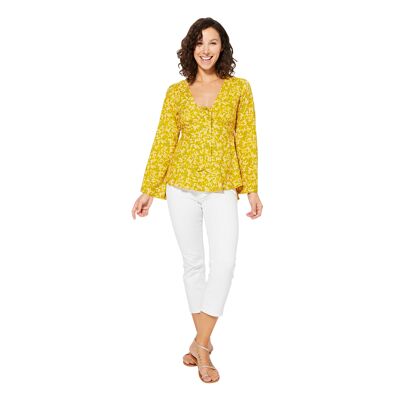 CLASSIC LONG SLEEVE SUMMER BLOUSE TOPV0107D