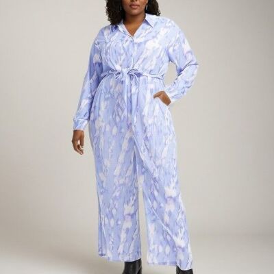 Mono estampado de talla grande (C6531-AZUL)