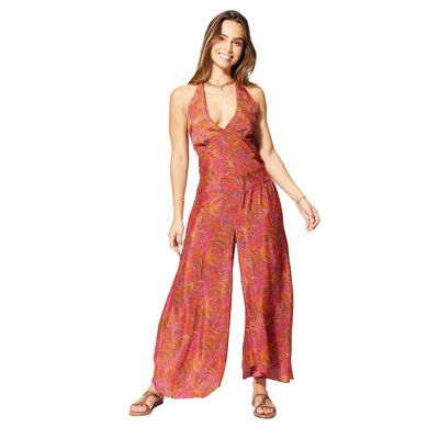 COMBINAISON PANTALON ÉTÉ DOS NU ROUGE COLIP0135C