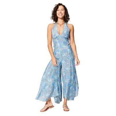 COMBINAISON PANTALON ÉTÉ DOS NU BLEU GRIS COLIP0135E
