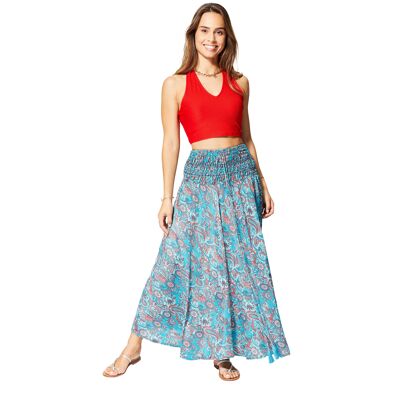 VESTIDO DE VERANO LARGO Y FLUIDO CON FALDA 2 EN 1 JIP0052D