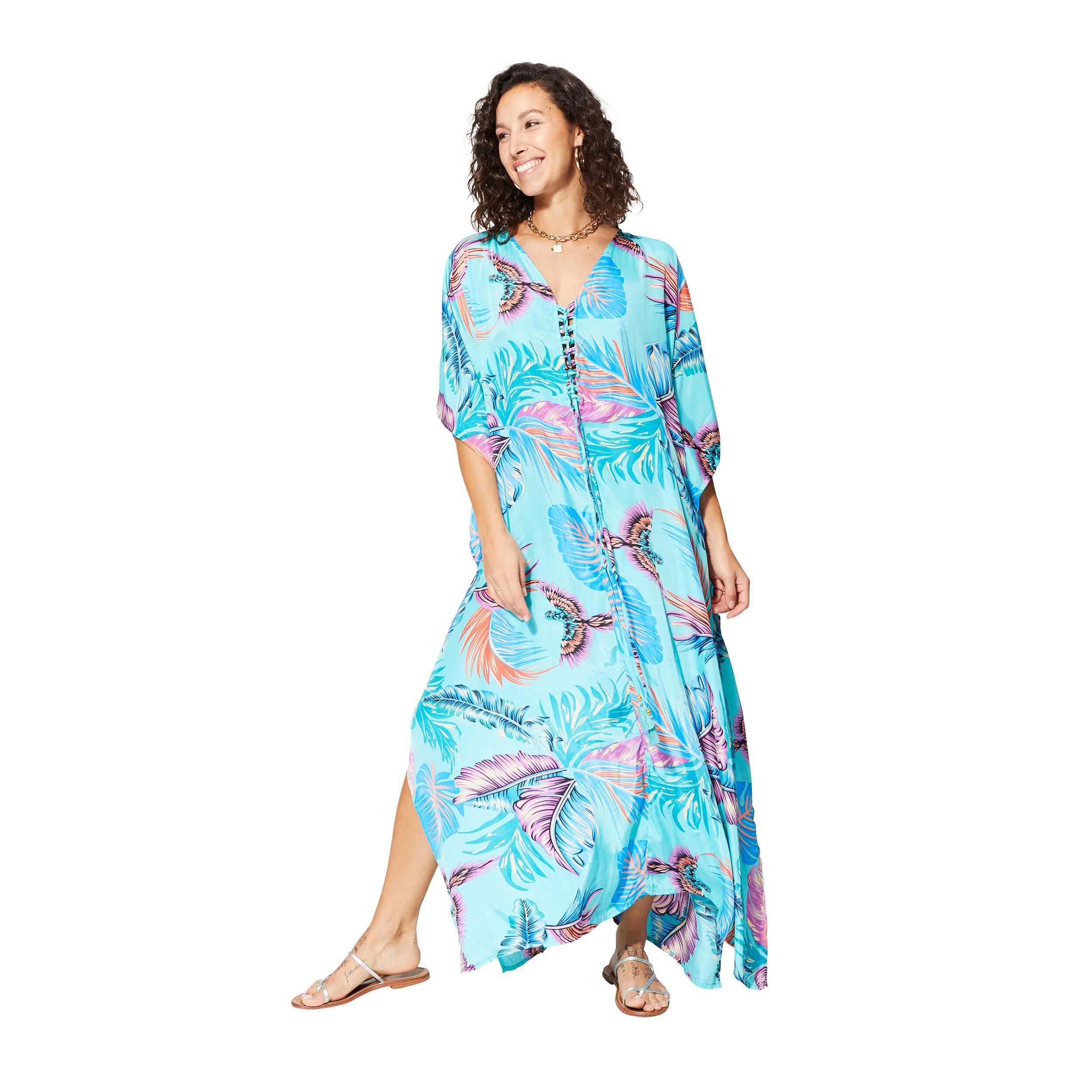 LANGER SOMMER-KAFTAN MIT 3/4-ÄRMELN KAFIP4001F