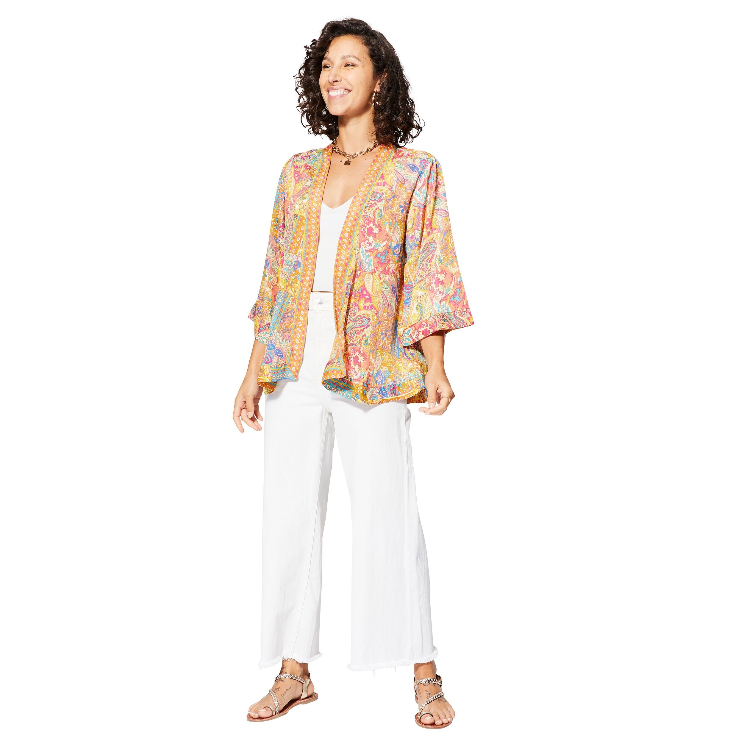 KURZER SOMMERKIMONO 3/4 ÄRMEL KIMIP0003J