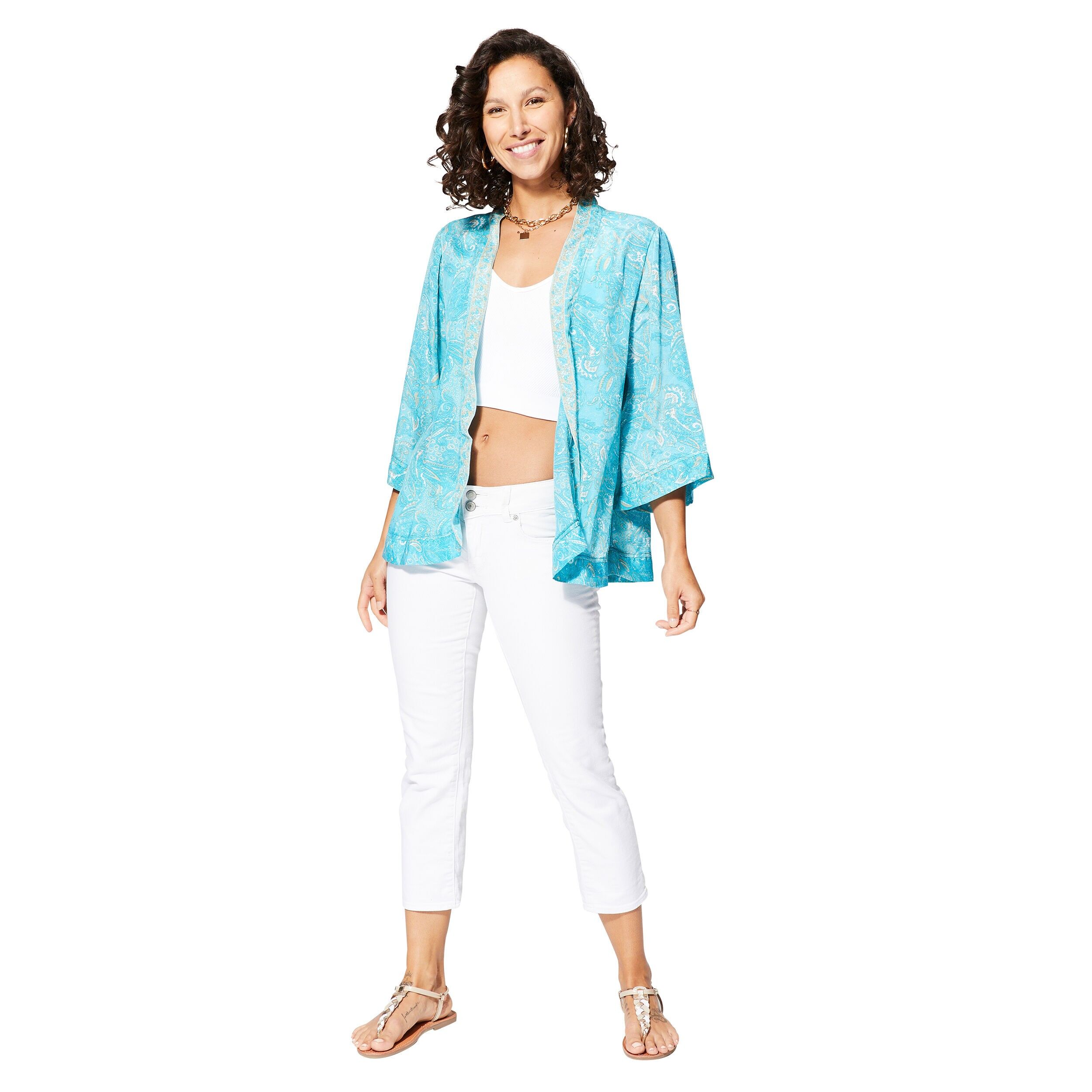 KURZER SOMMERKIMONO 3/4 ÄRMEL KIMIP0003N