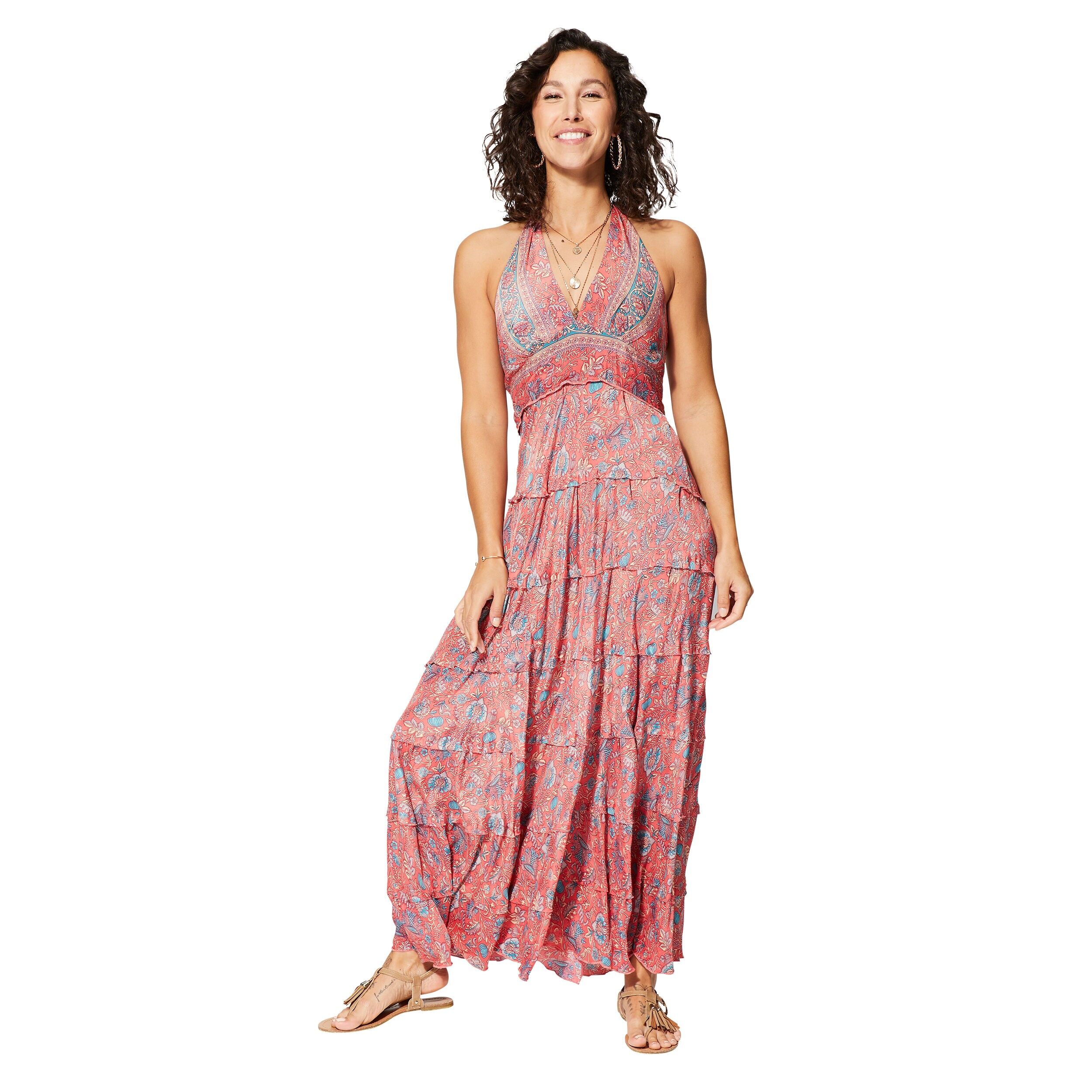 MAXIPA0643G LANGES RÜCKENFREIES SOMMERKLEID