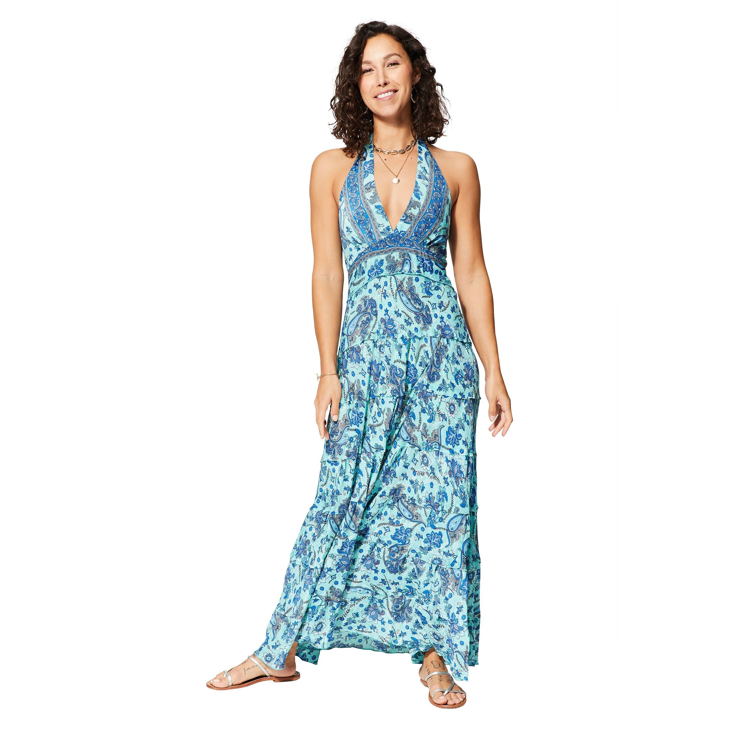 MAXIPA0643O LANGES RÜCKENFREIES SOMMERKLEID