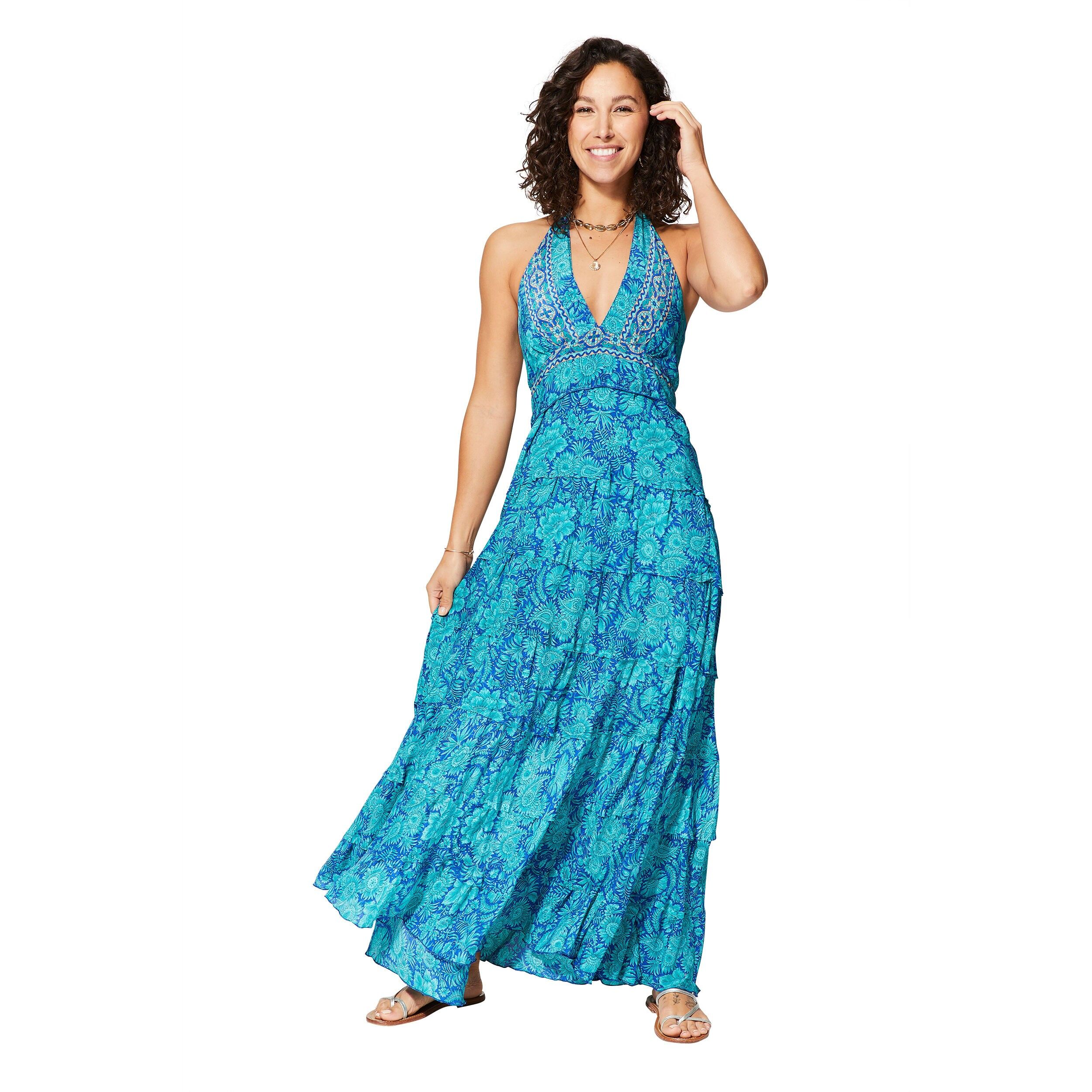 MAXIPA0643K LANGES RÜCKENFREIES SOMMERKLEID