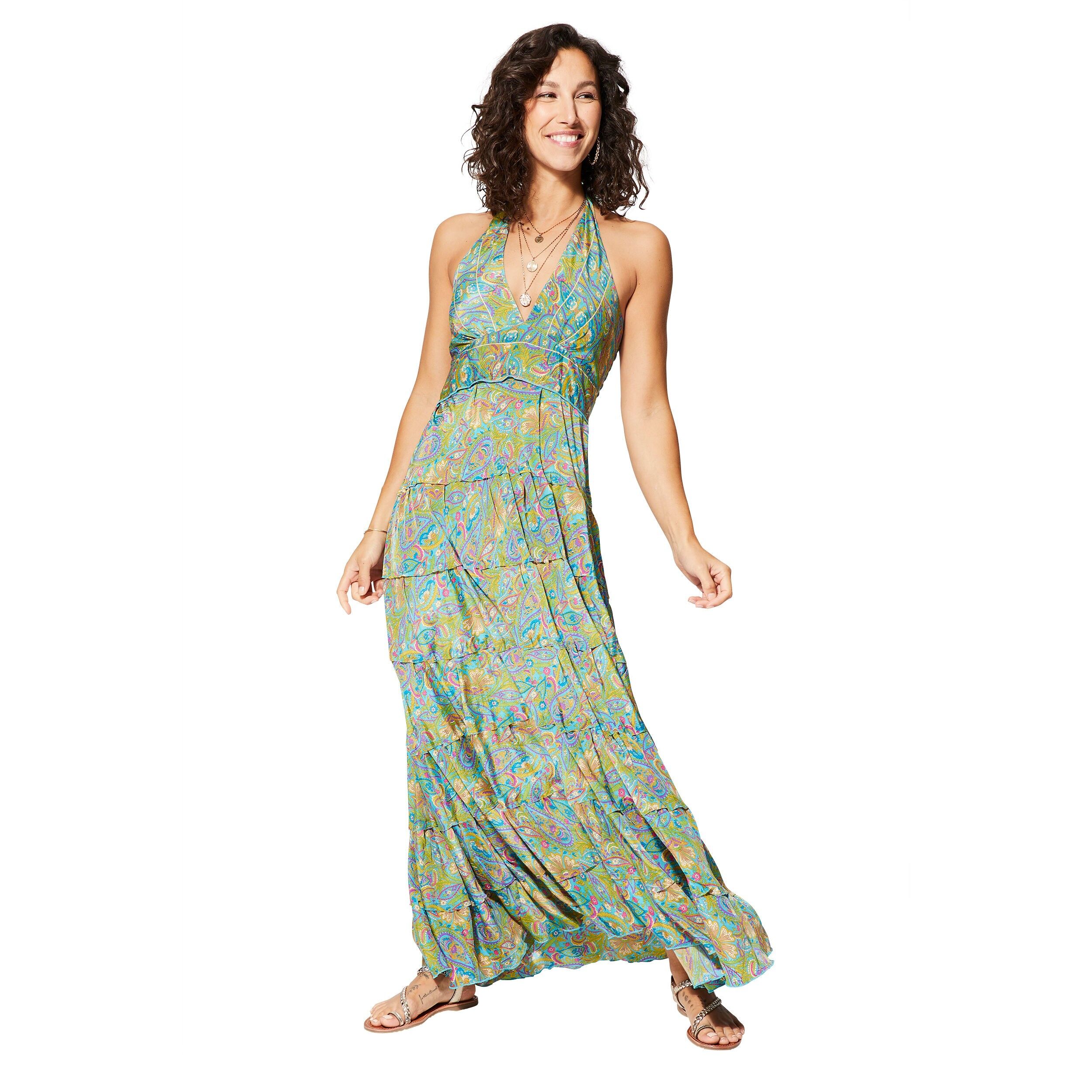 MAXIPA0643L LANGES RÜCKENFREIES SOMMERKLEID