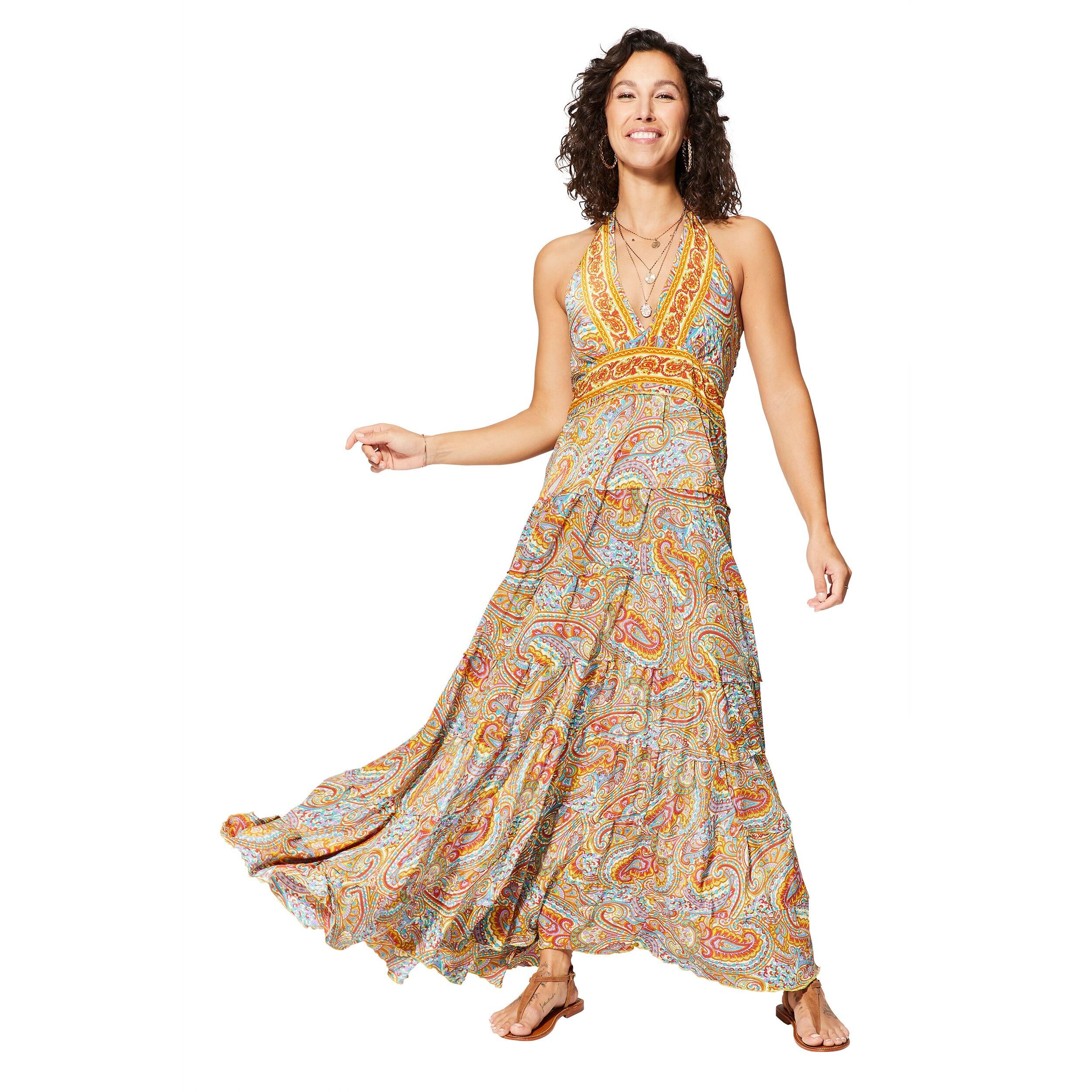 MAXIPA0643M LANGES RÜCKENFREIES SOMMERKLEID