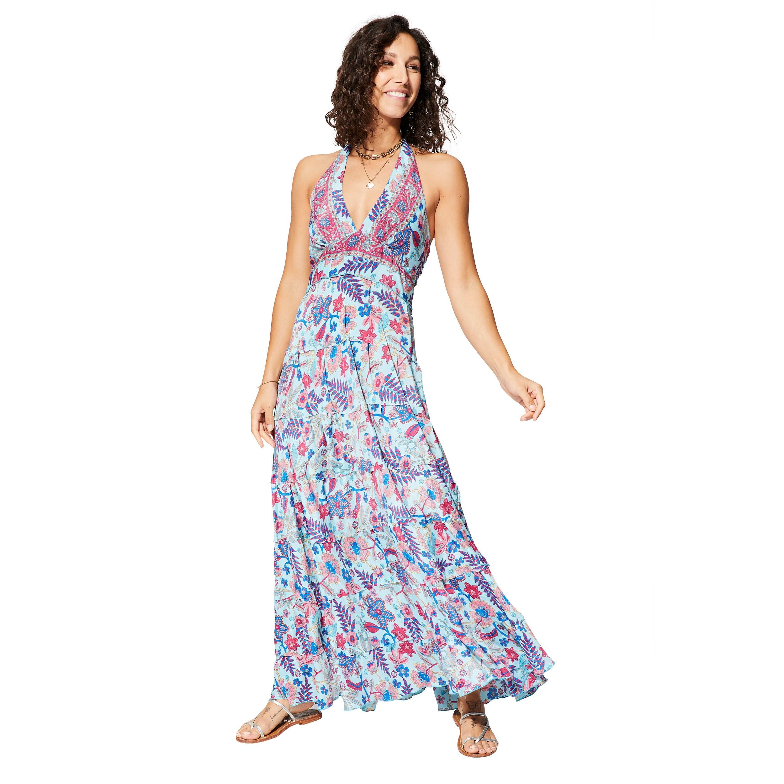 MAXIPA0643N LANGES RÜCKENFREIES SOMMERKLEID