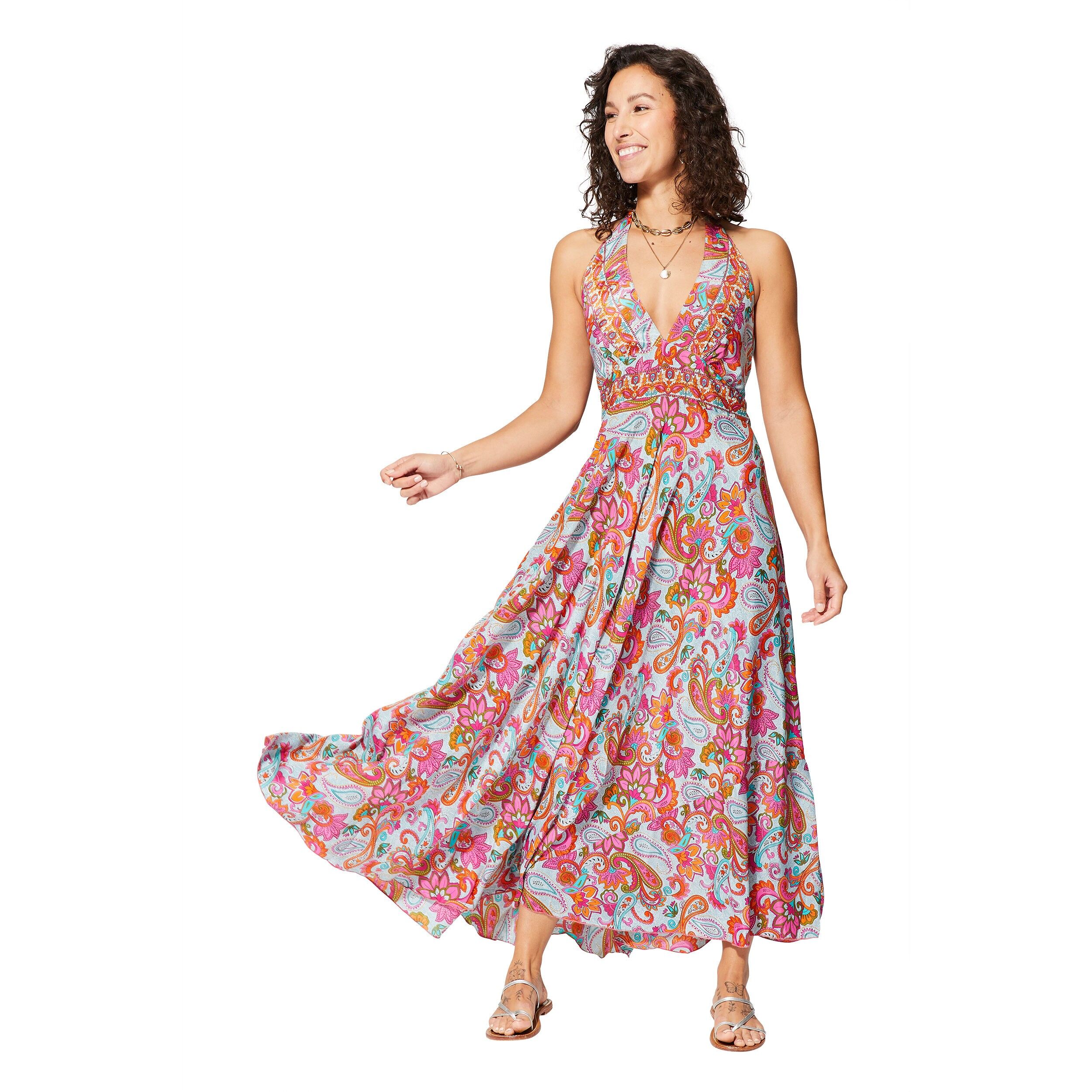 MAXIPA0644L LANGES RÜCKENFREIES SOMMERKLEID