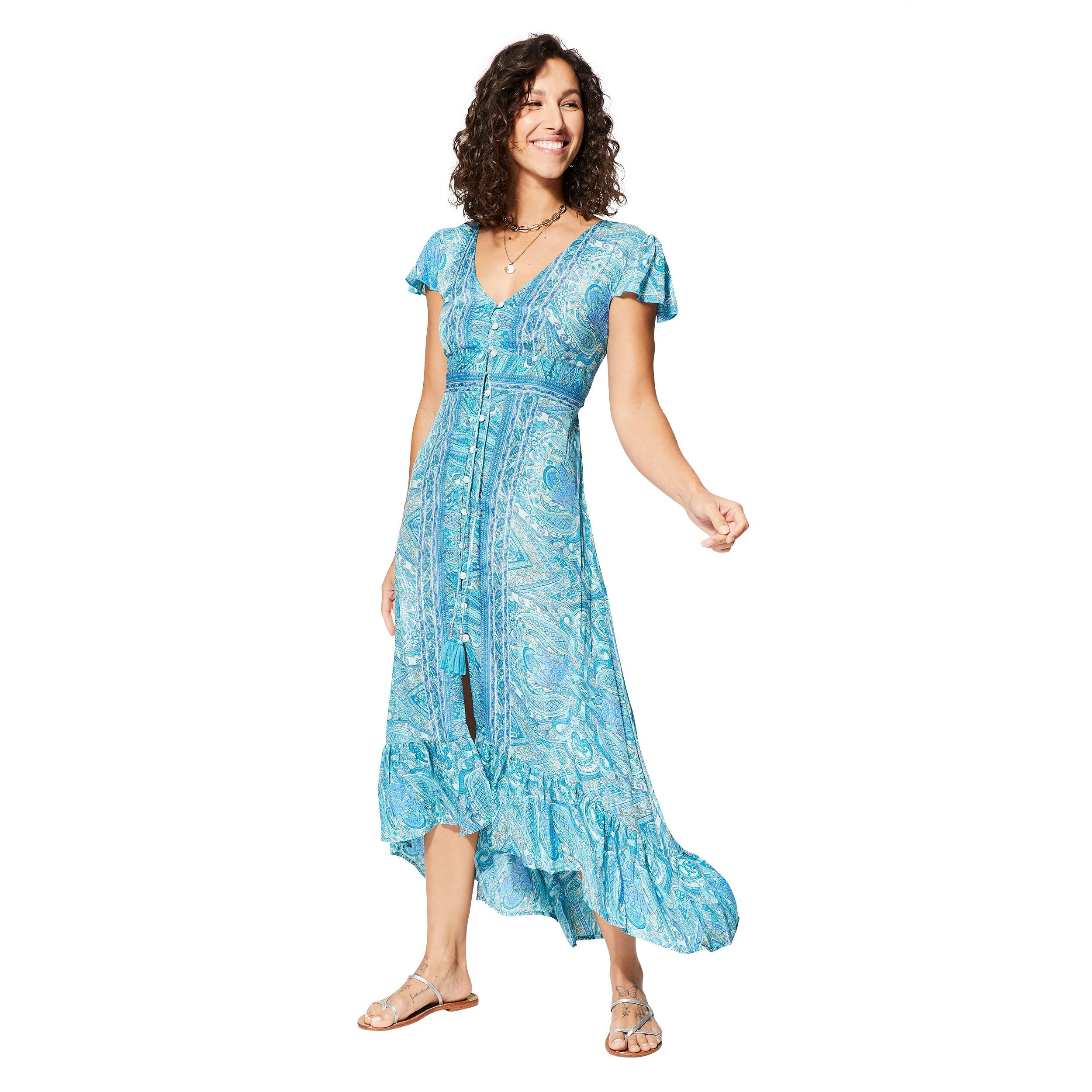MAXIPA0661C HIGH-LOW KURZÄRMELIGES SOMMERKLEID