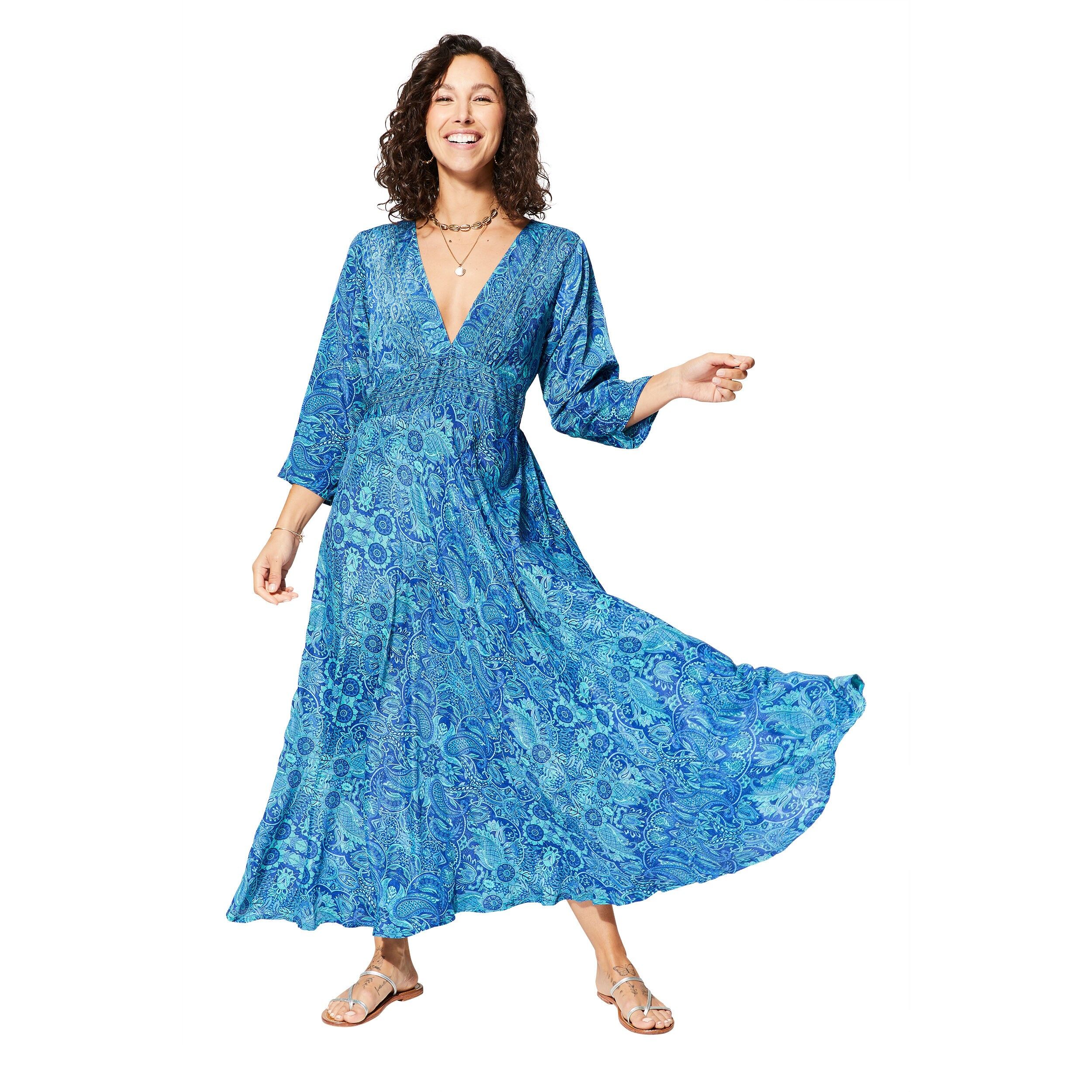 LANGES SOMMERKLEID MIT 3/4-ÄRMELN MAXIPA0664E