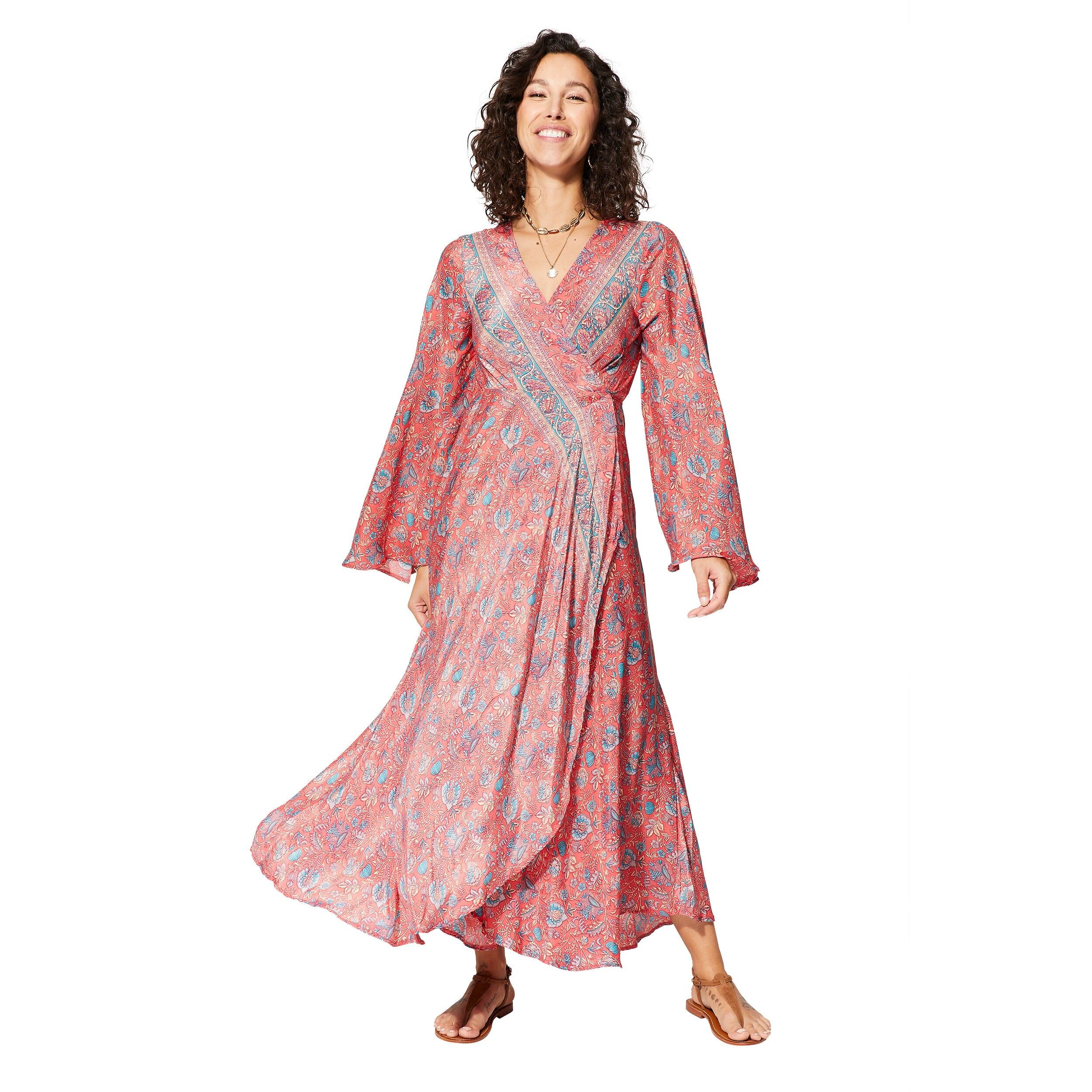 LANGES SOMMERKLEID MIT LANGEN ÄRMELN MAXIPA0667D