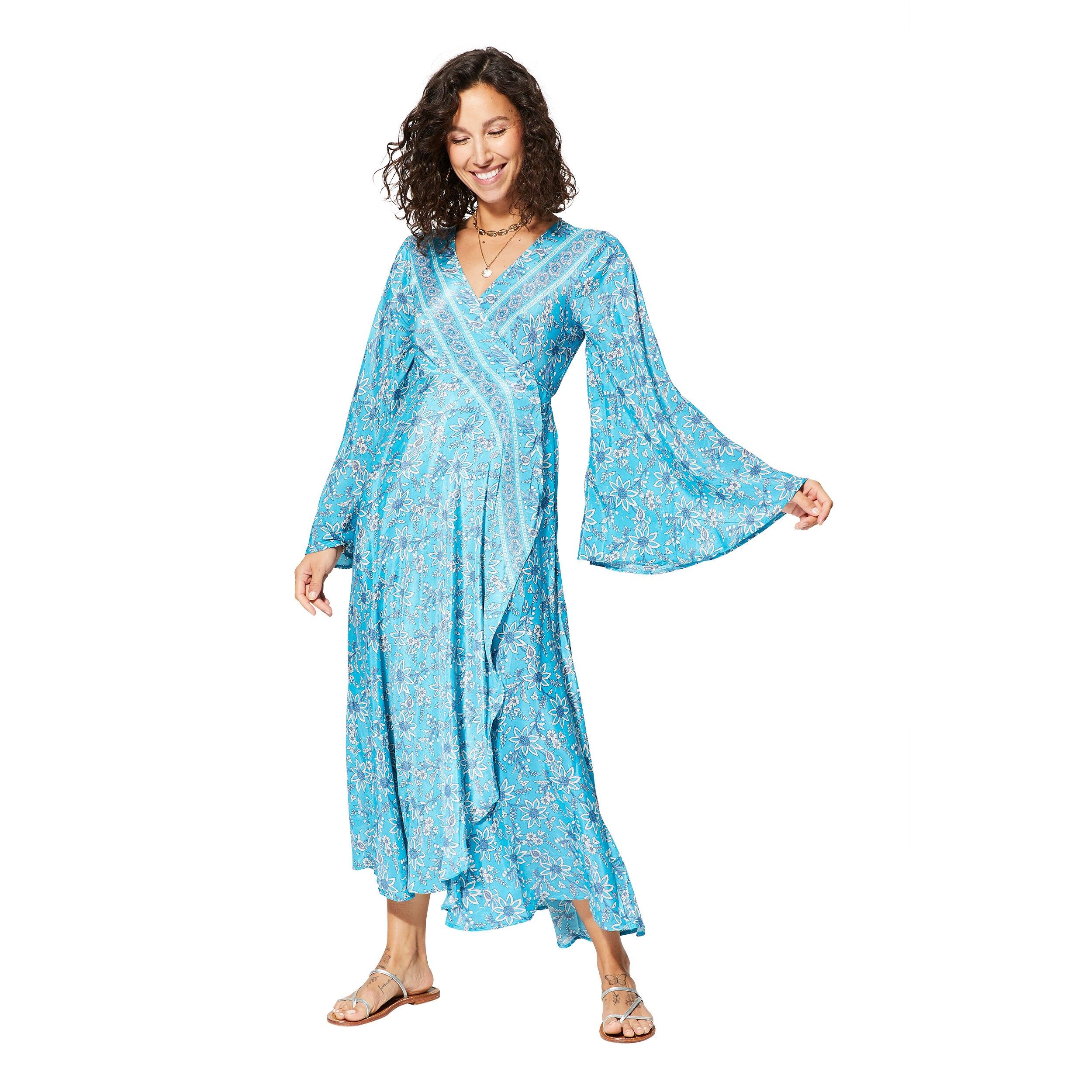 LANGES SOMMERKLEID MIT LANGEN ÄRMELN MAXIPA0667C