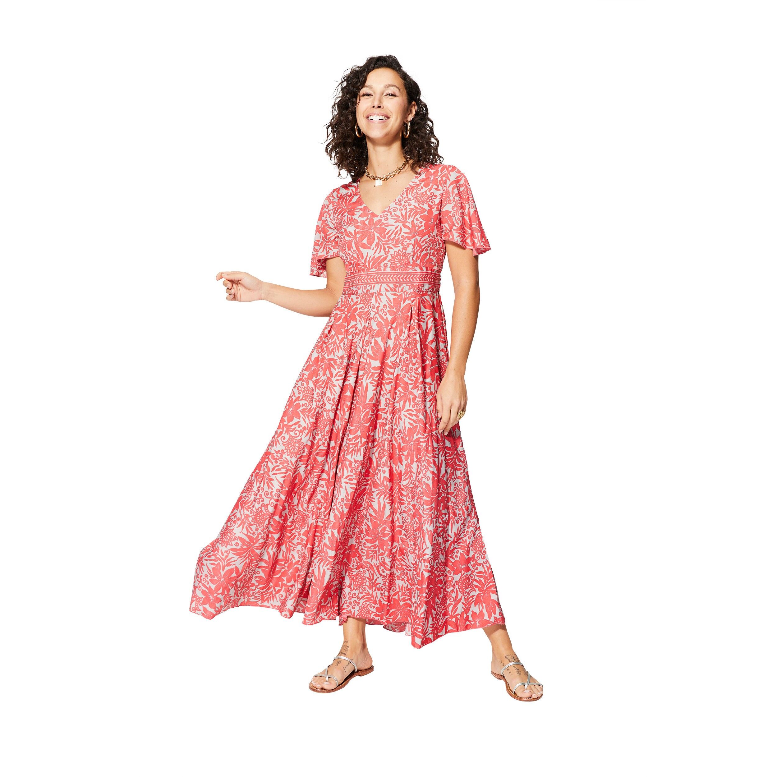 MAXIPA4012E ABITO ESTIVO LUNGO A MANICHE CORTE