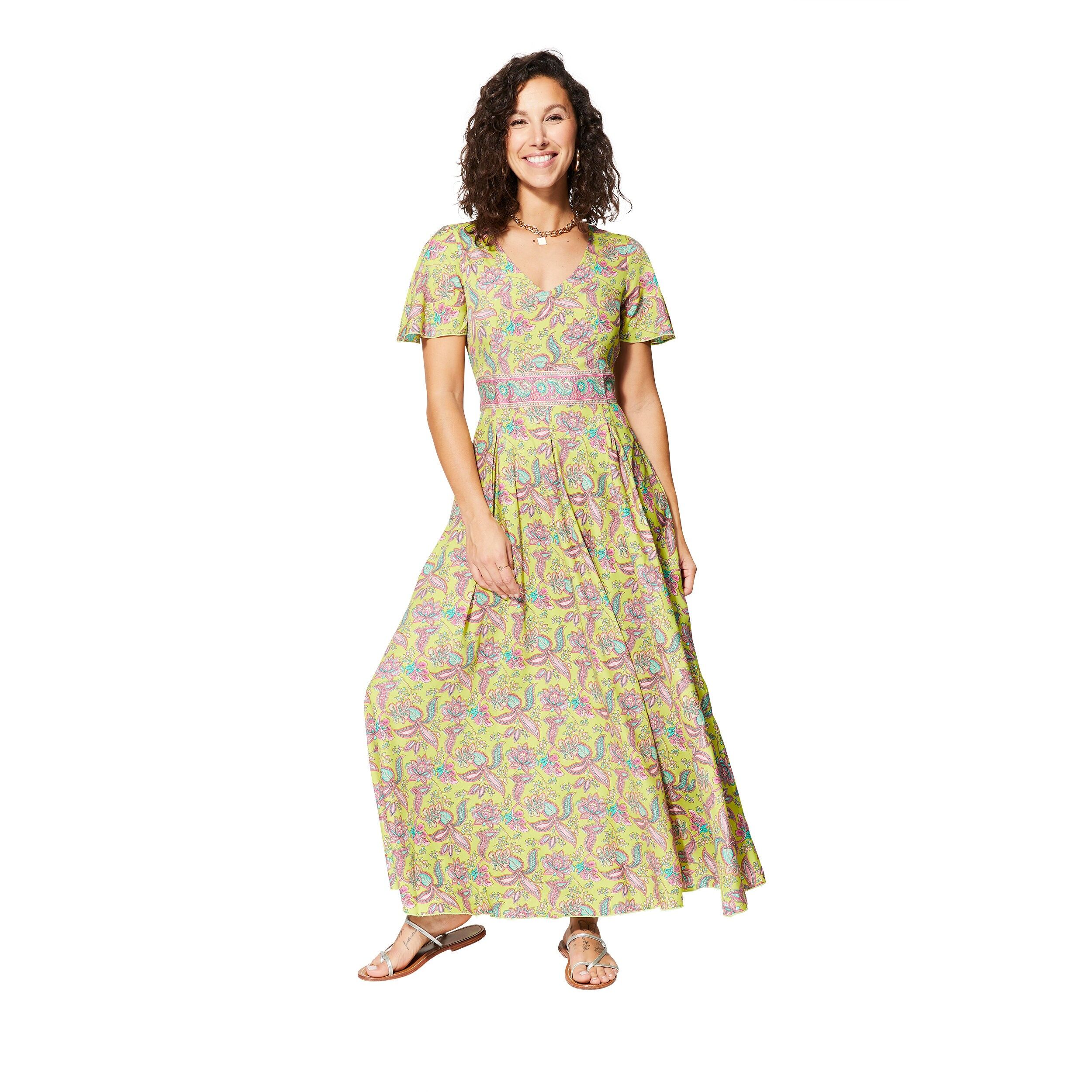 MAXIPA4012D ABITO ESTIVO A MANICHE LUNGHE E CORTE