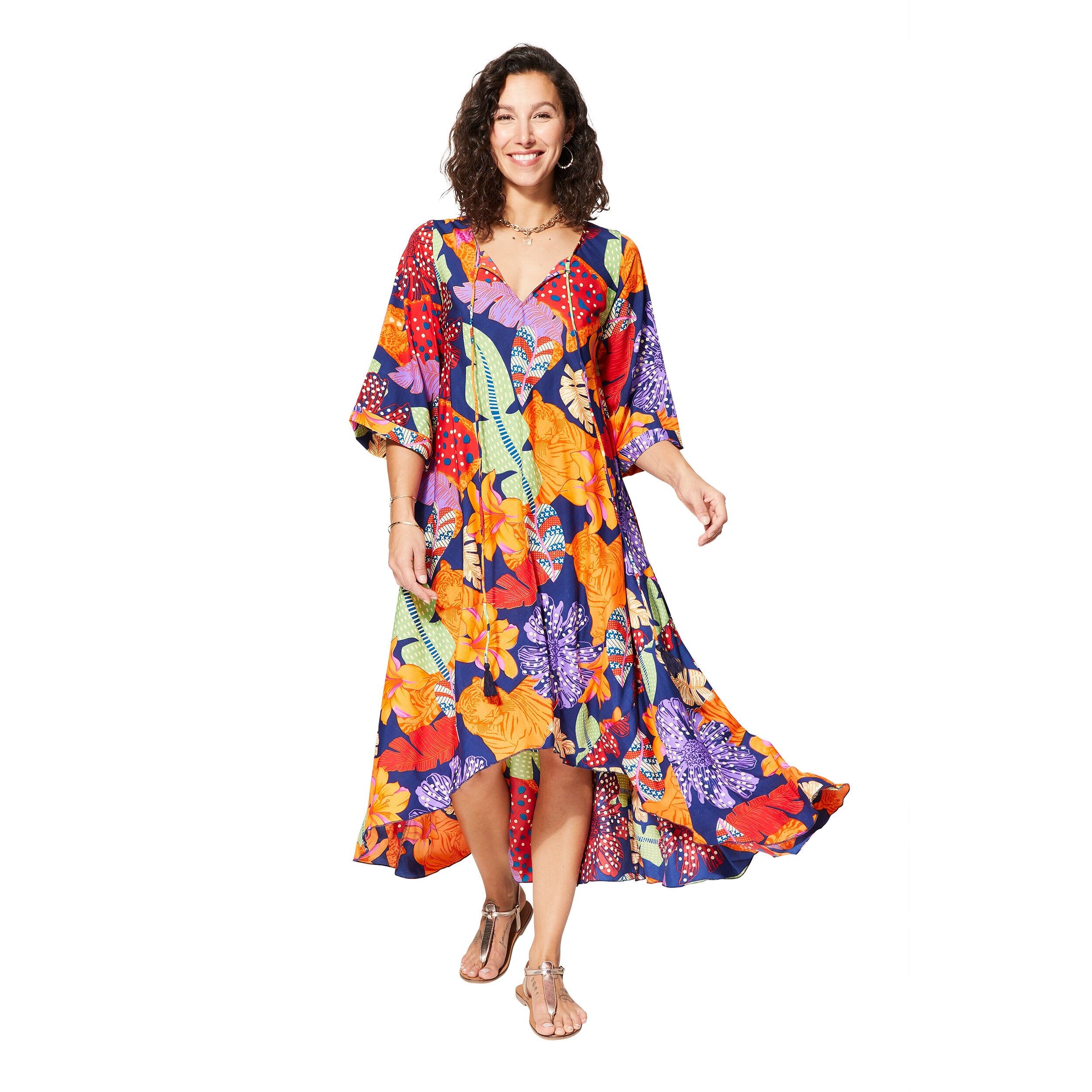 ABITO ESTIVO ASIMMETRICO MANICHE 3/4 MAXIPA4013D