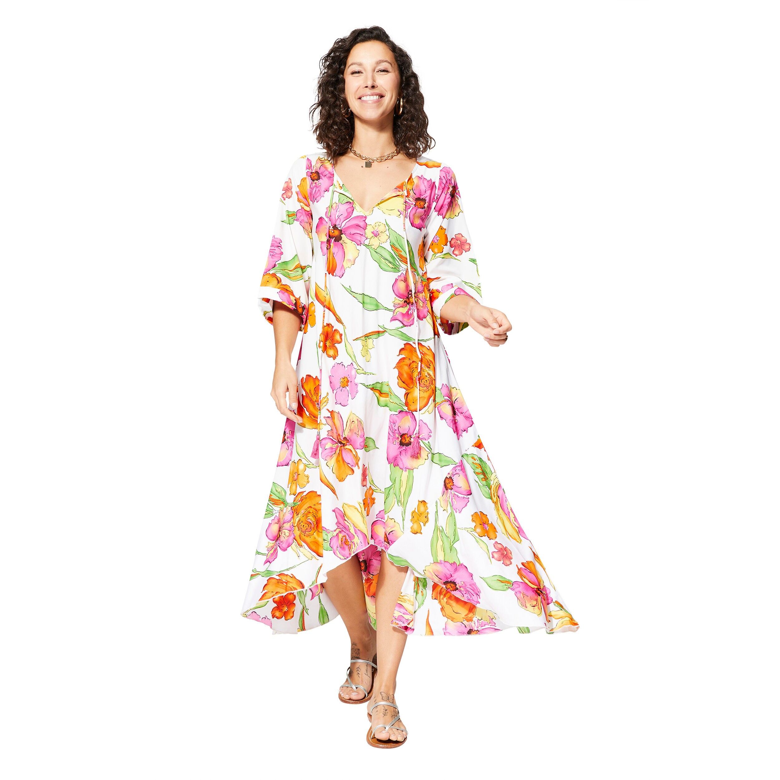 ABITO ESTIVO ASIMMETRICO MANICHE 3/4 MAXIPA4013E