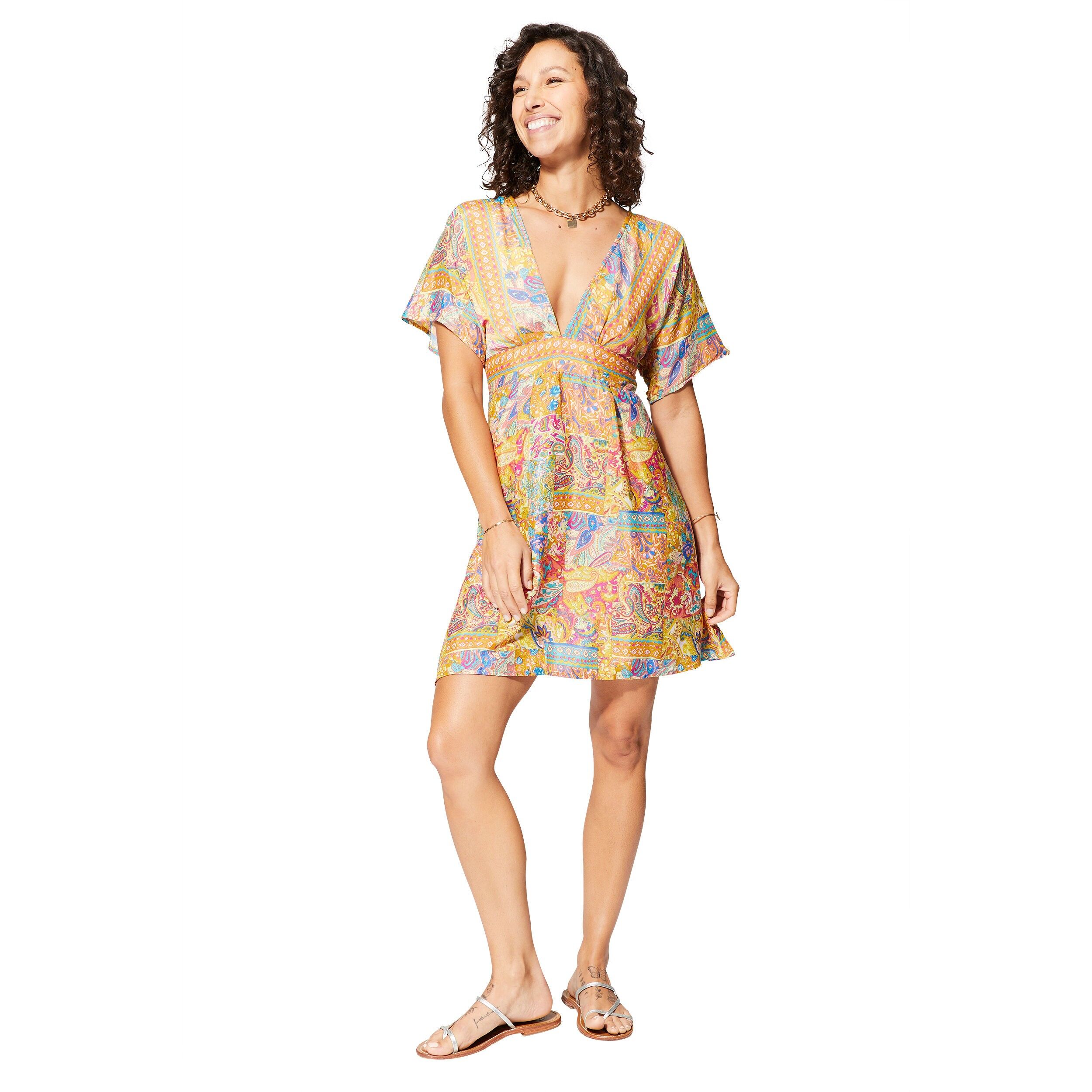 KURZES SOMMERKLEID MIT KURZEN ÄRMELN RLIP0619E