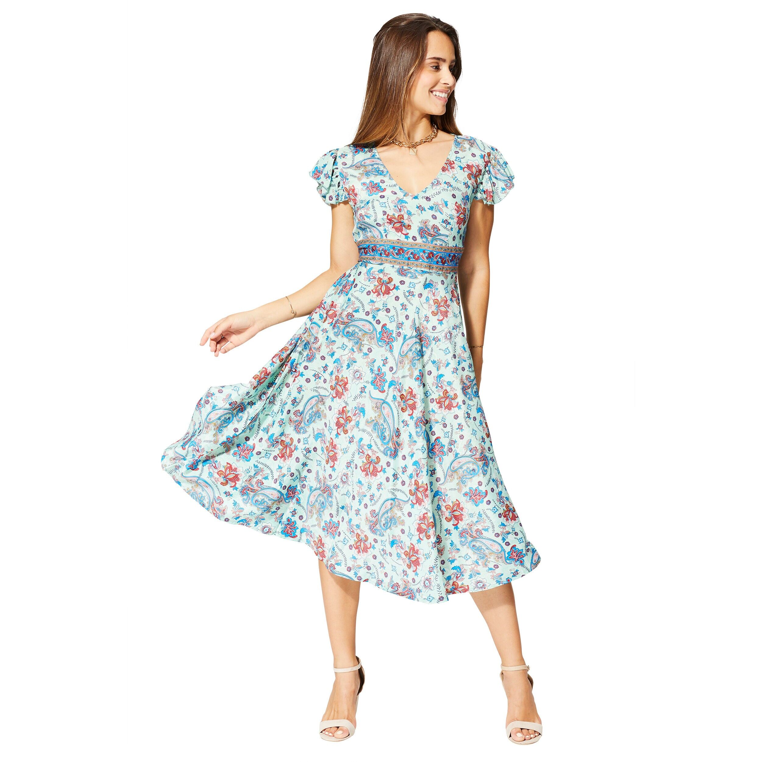 KURZÄRMELIGES MITTELLANGES SOMMERKLEID RLIP0621F