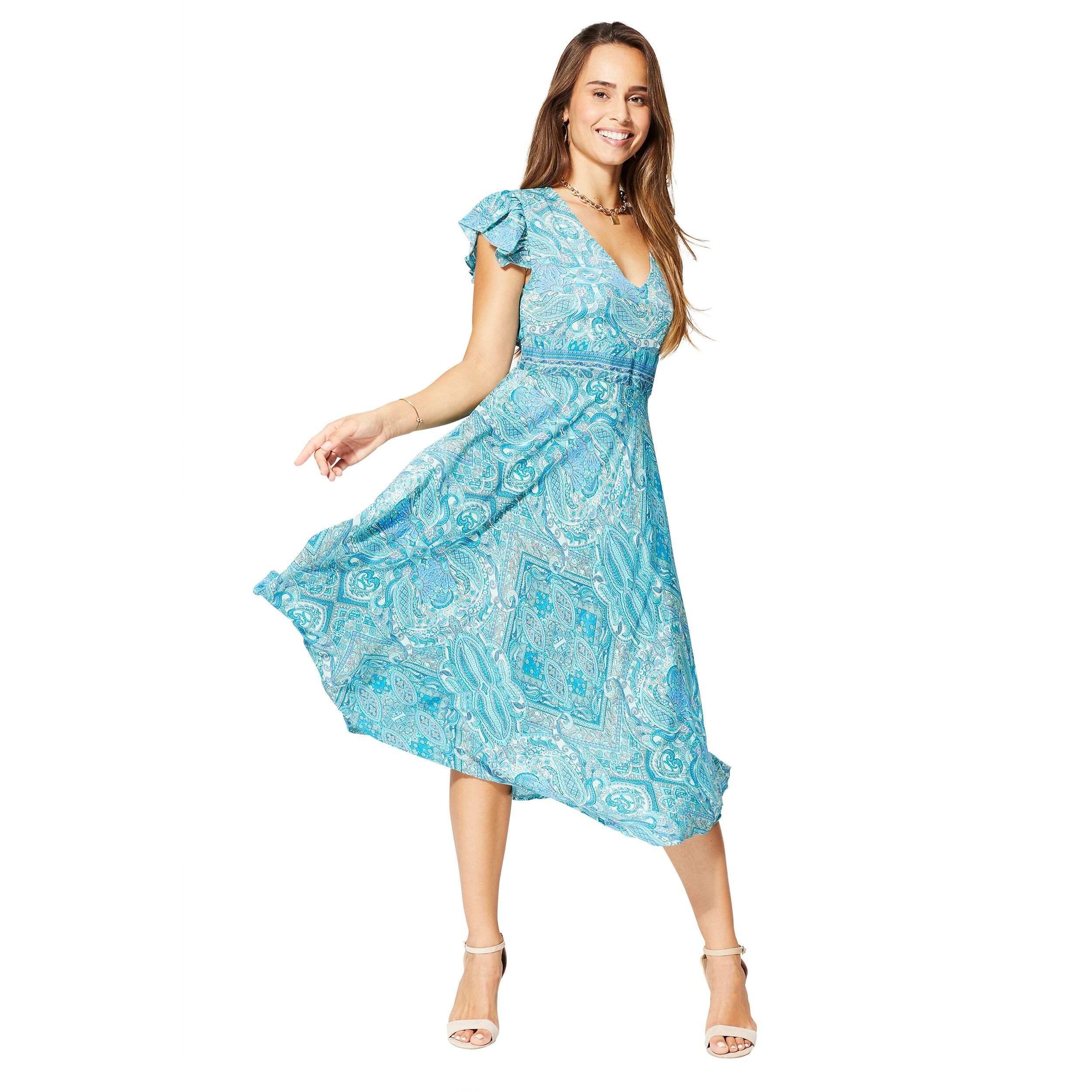 KURZÄRMELIGES MITTELLANGES SOMMERKLEID RLIP0621C