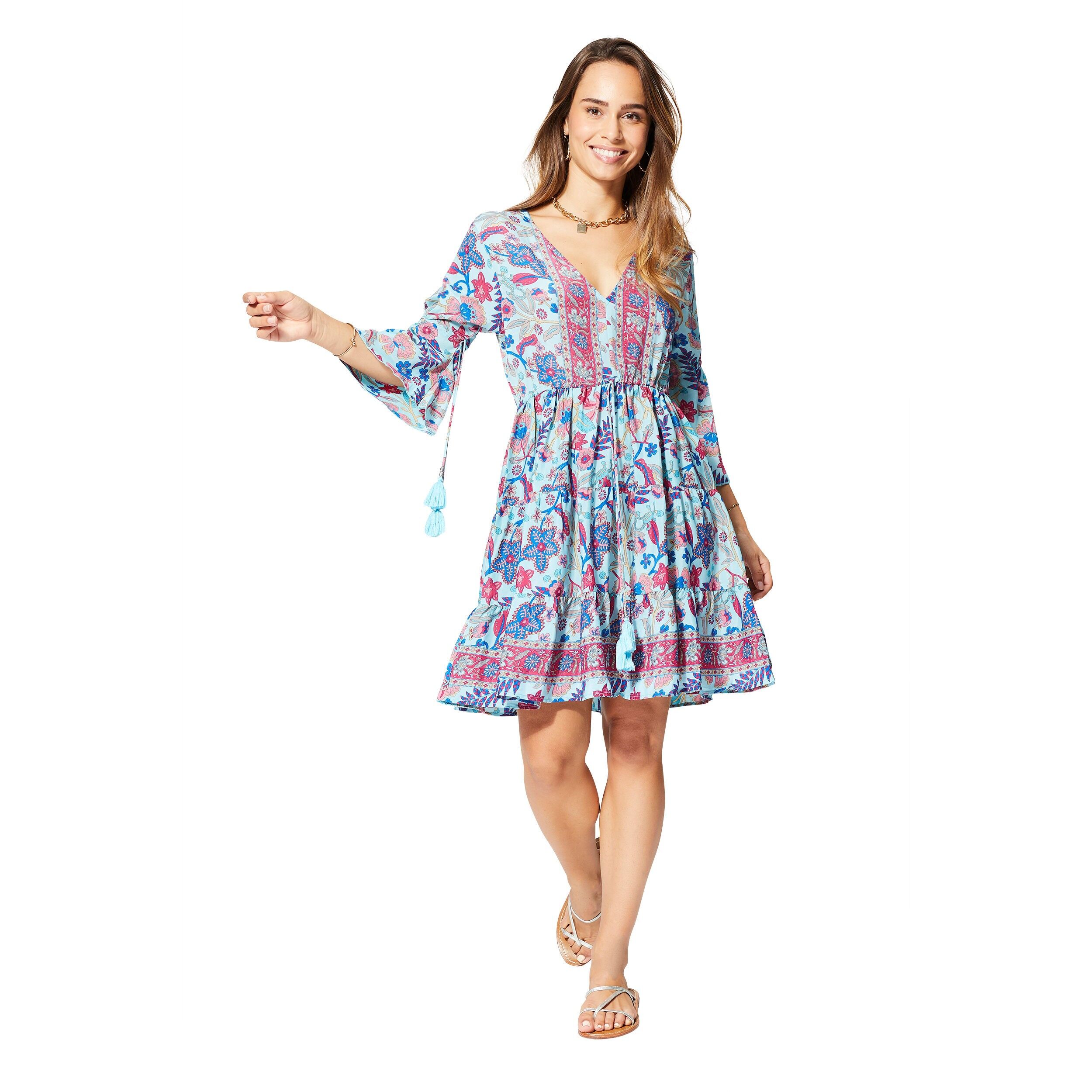 KURZES SOMMERKLEID 3/4 ÄRMEL RLIP0622D