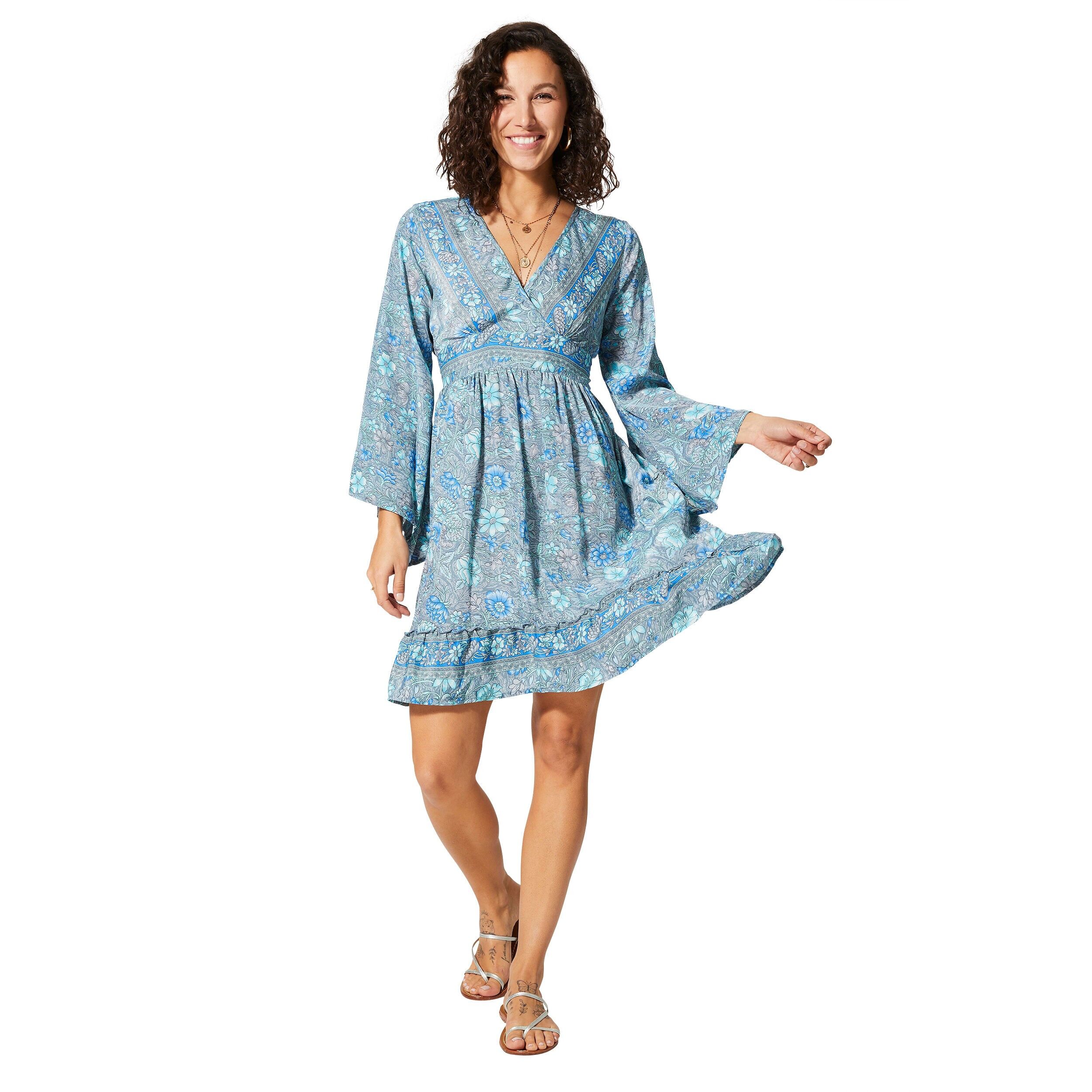 KURZES SOMMERKLEID MIT LANGEN ÄRMELN RLIP0623C