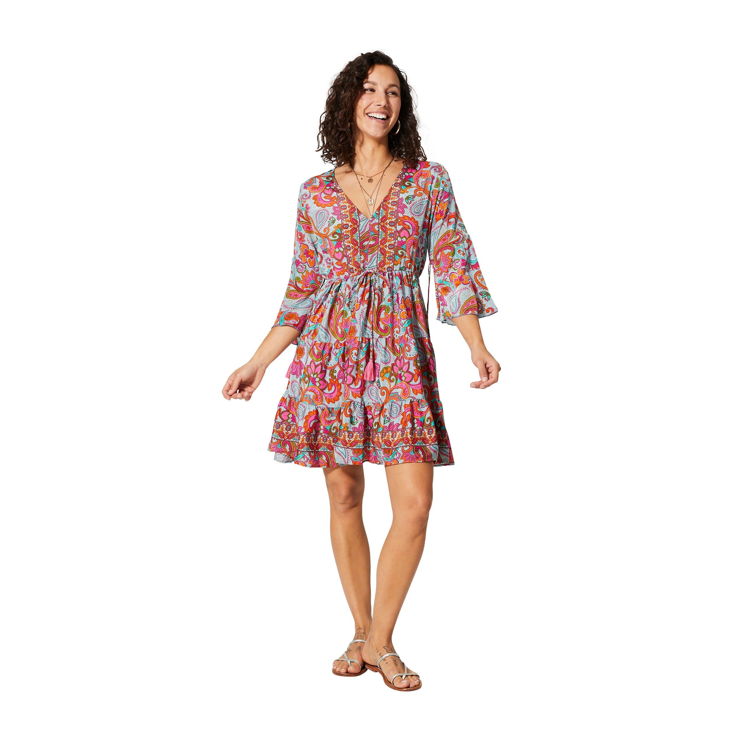 KURZES SOMMERKLEID 3/4 ÄRMEL RLIP0622E