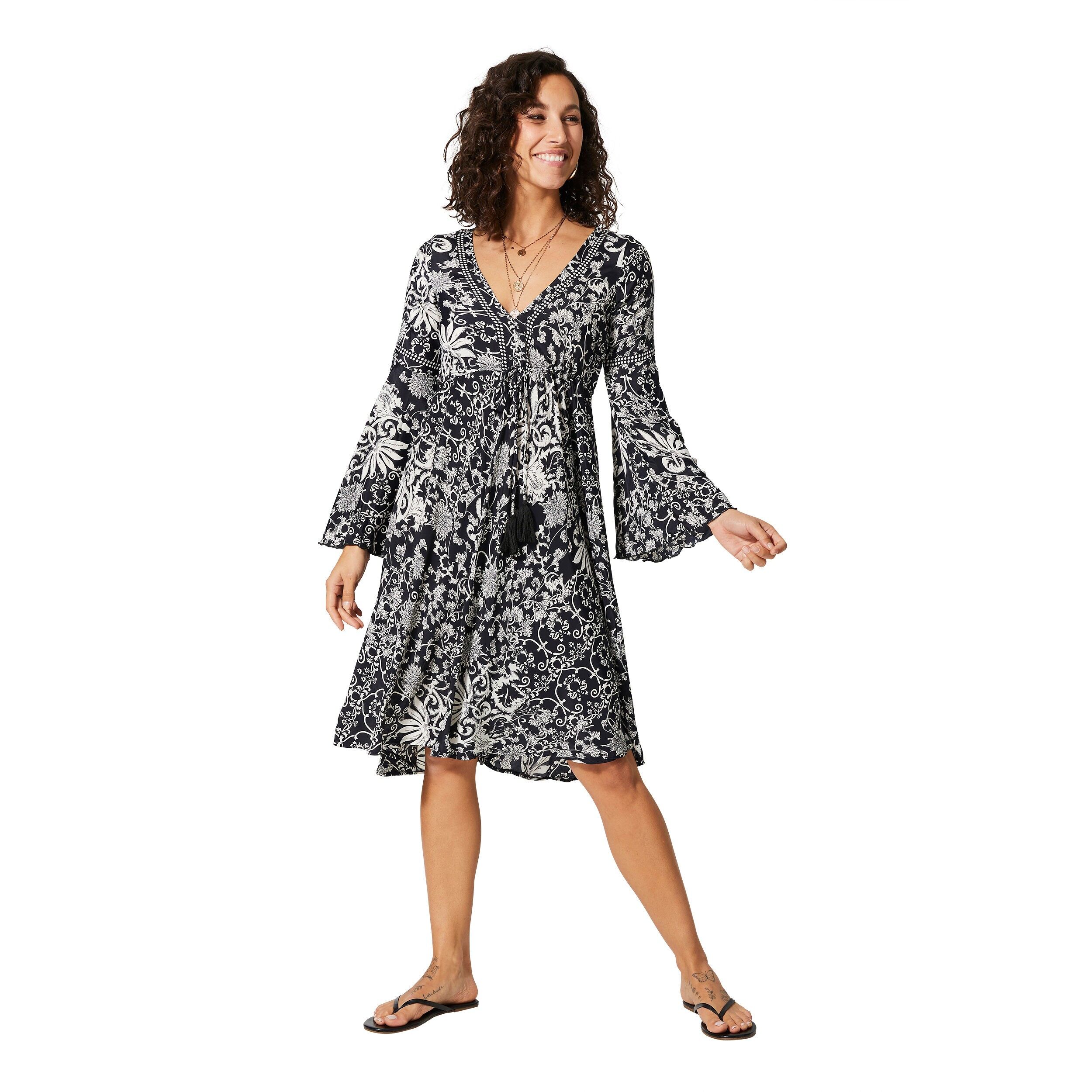 KURZES SOMMERKLEID MIT LANGEN ÄRMELN RLIP0625D