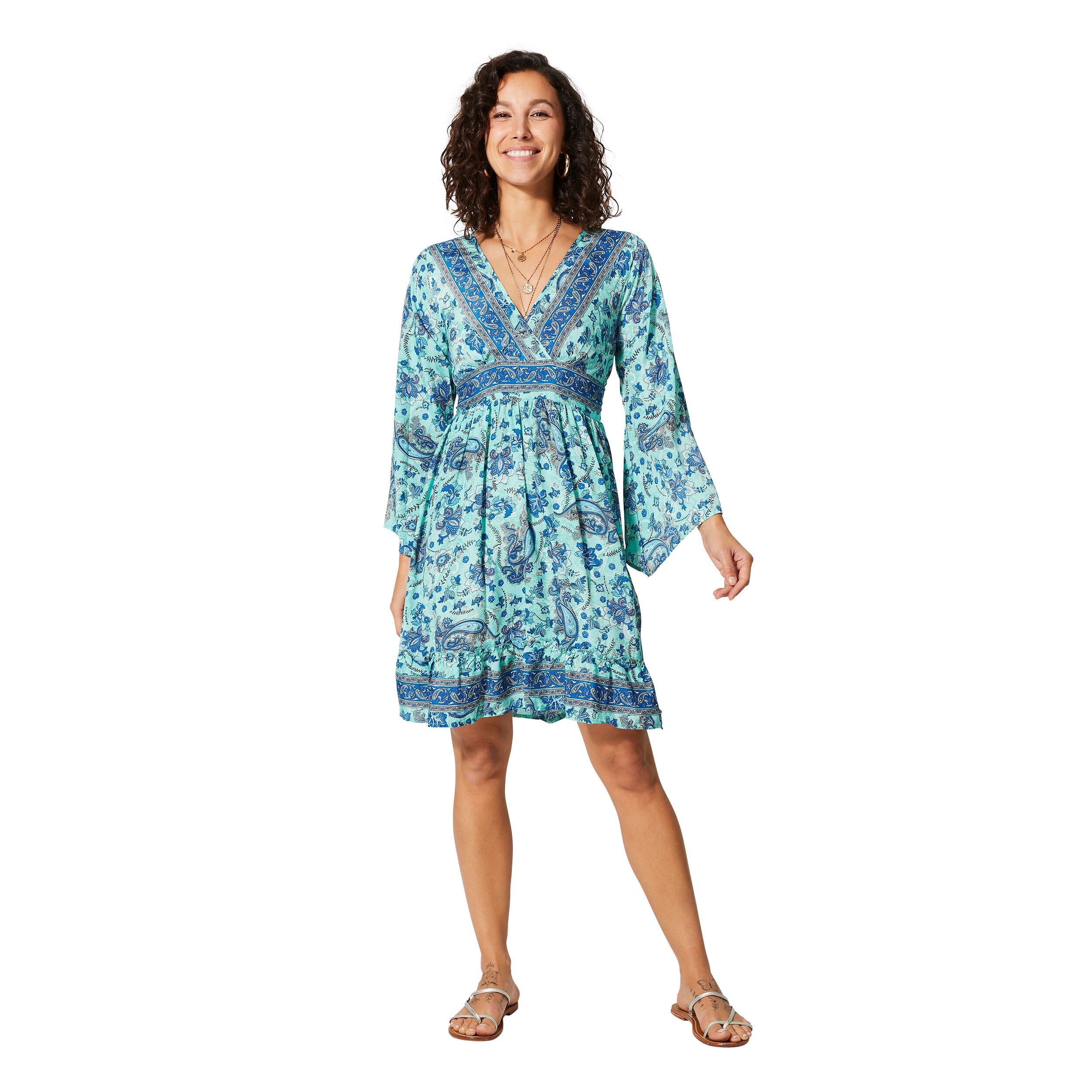 KURZES SOMMERKLEID MIT LANGEN ÄRMELN RLIP0623E