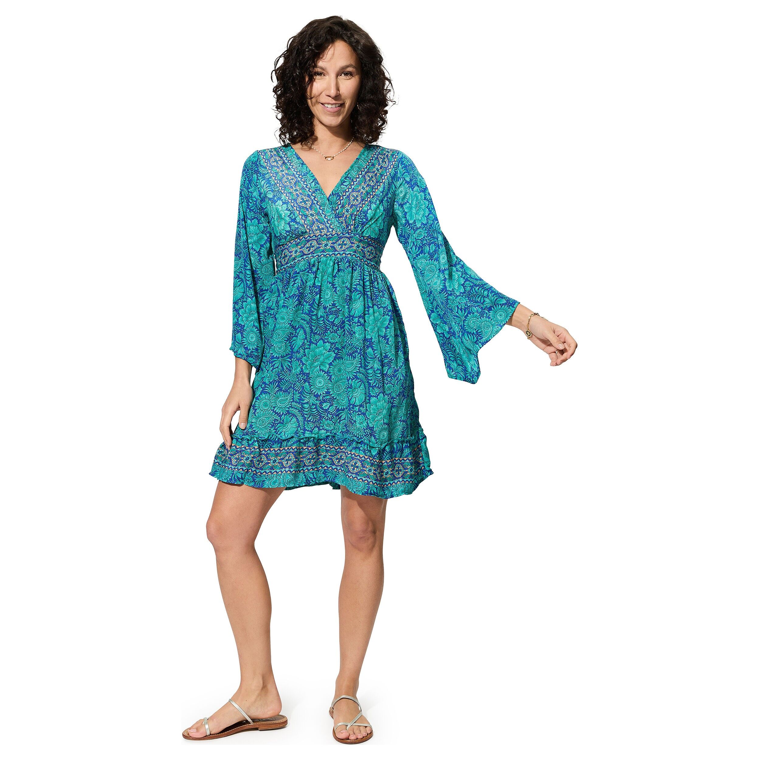 KURZES SOMMERKLEID MIT LANGEN ÄRMELN RLIP0623D