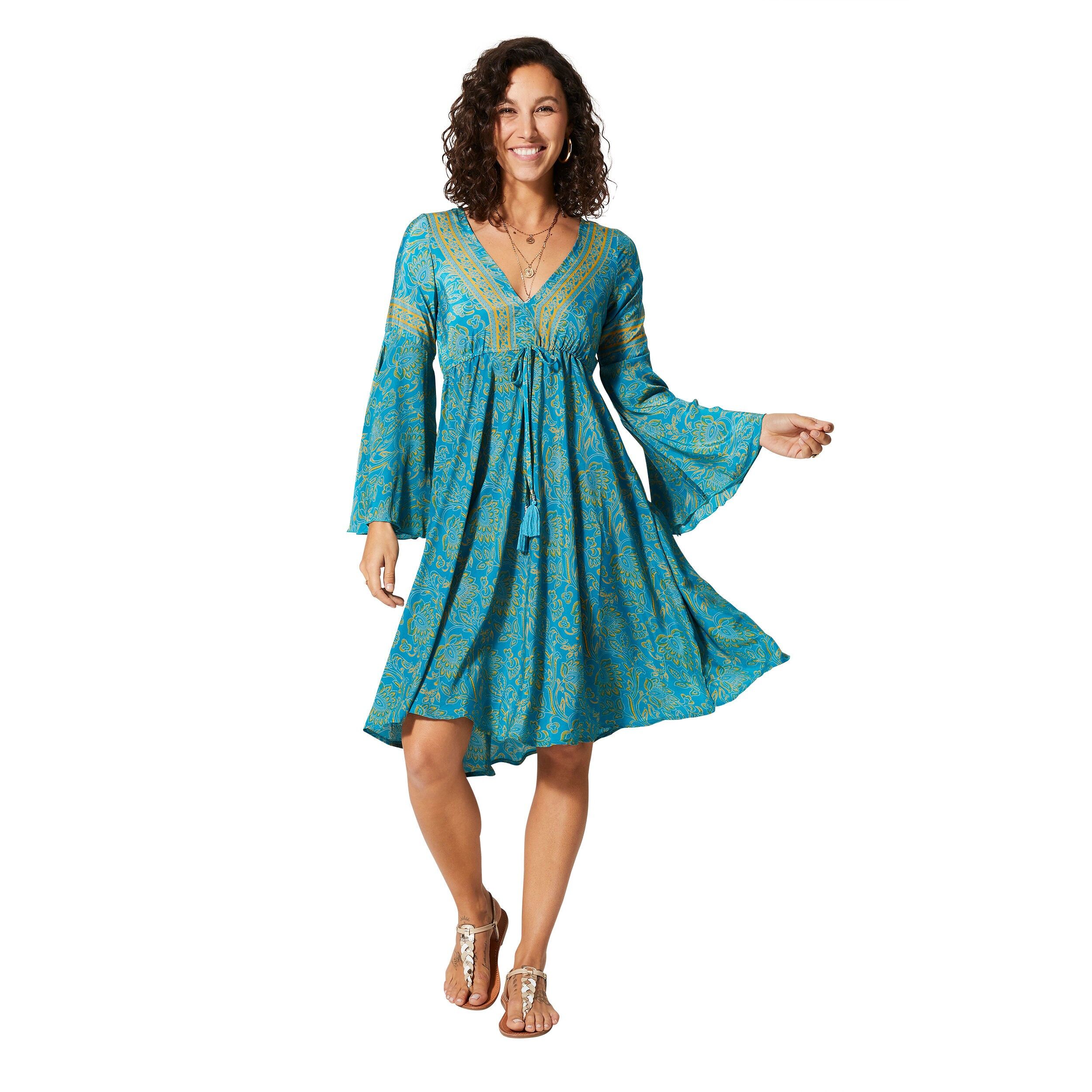 KURZES SOMMERKLEID MIT LANGEN ÄRMELN RLIP0625E